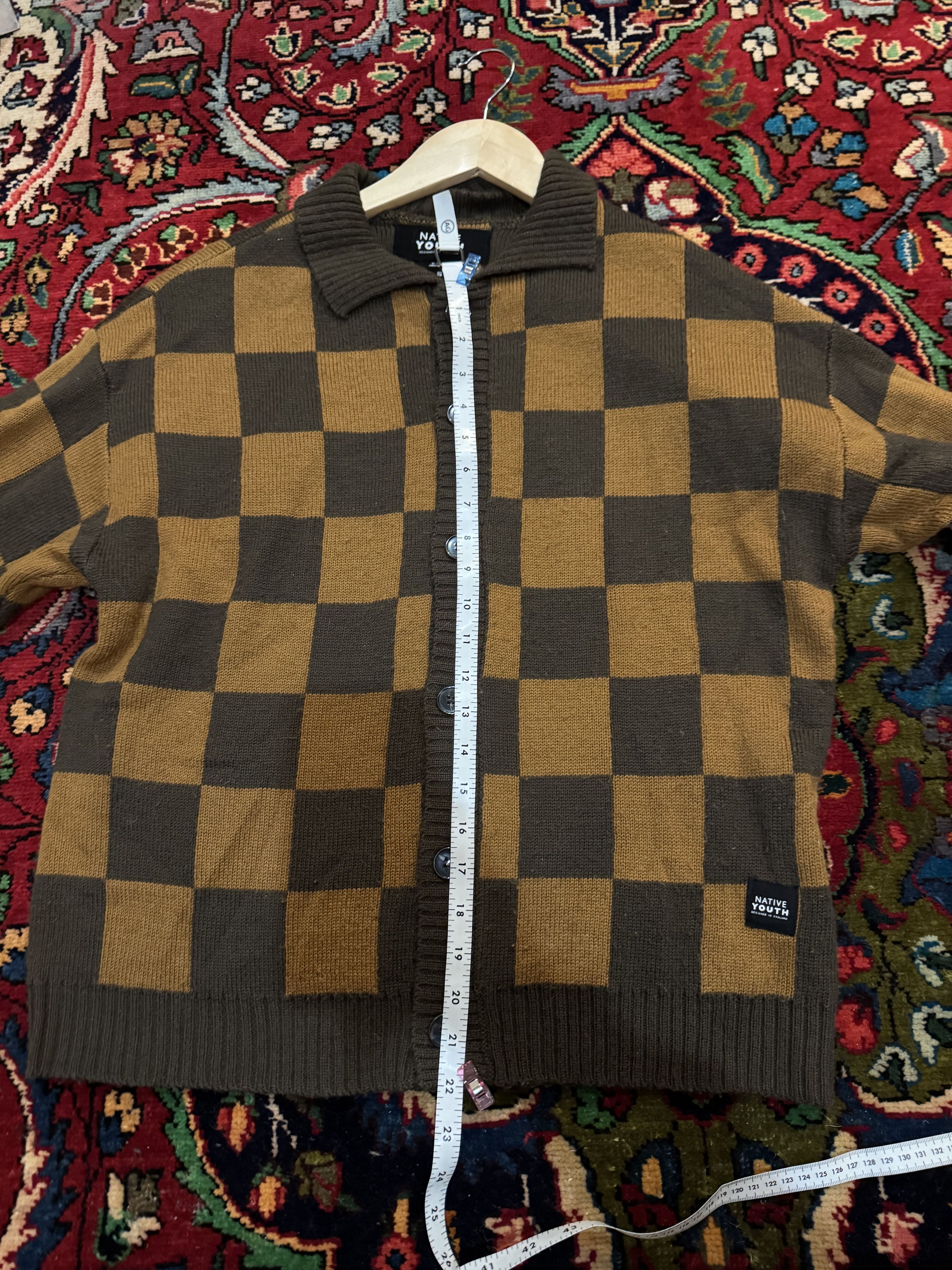 Native Youth Native Youth Brown Checkered Polo Cardigan Size US S / EU 44-46 / 1 - 3 Thumbnail