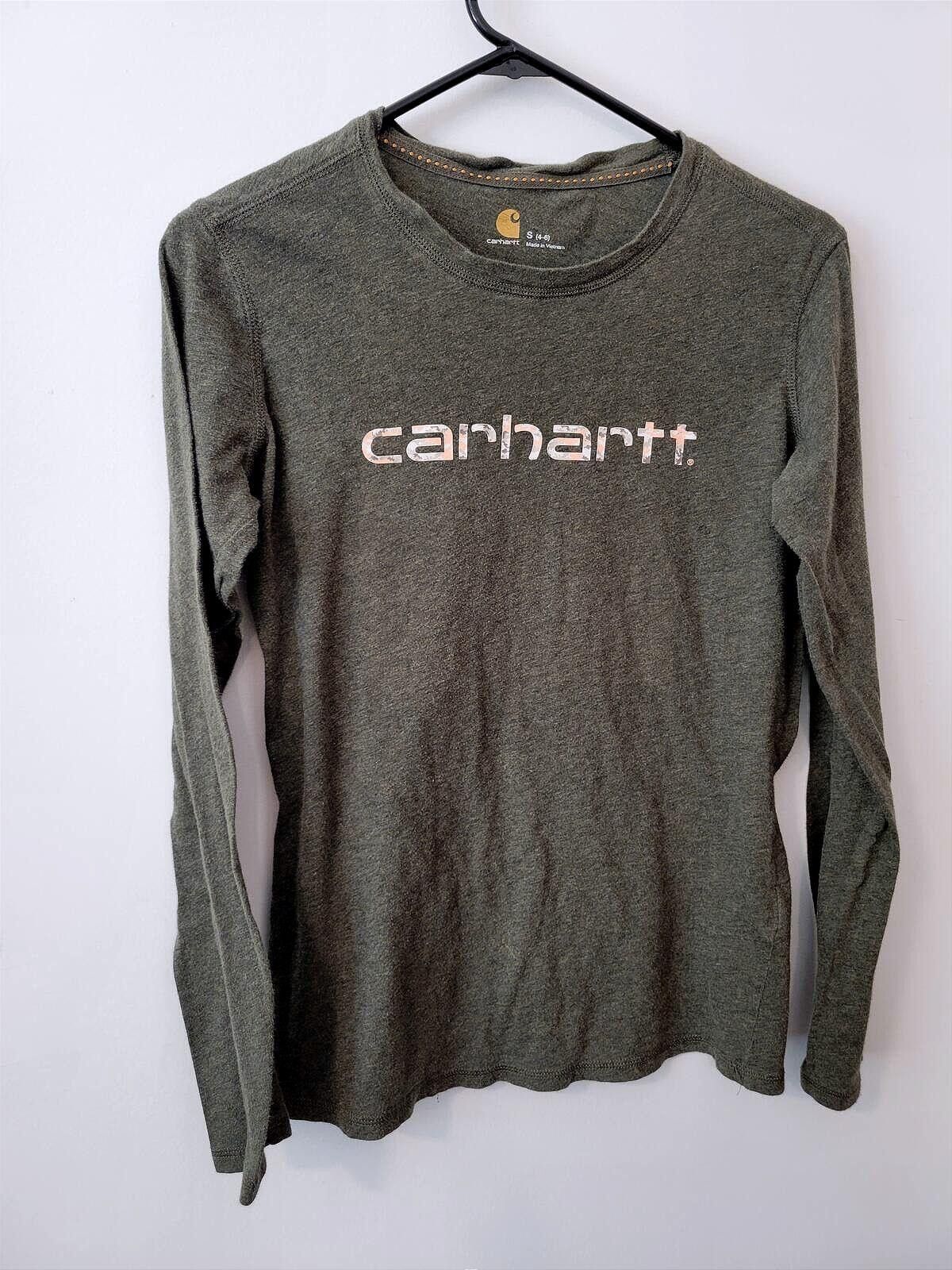 Carhartt Carhartt Women's Long Sleeve Green Cotton Shirt Size S (4/6) Size S / US 4 / IT 40 - 1 Thumbnail