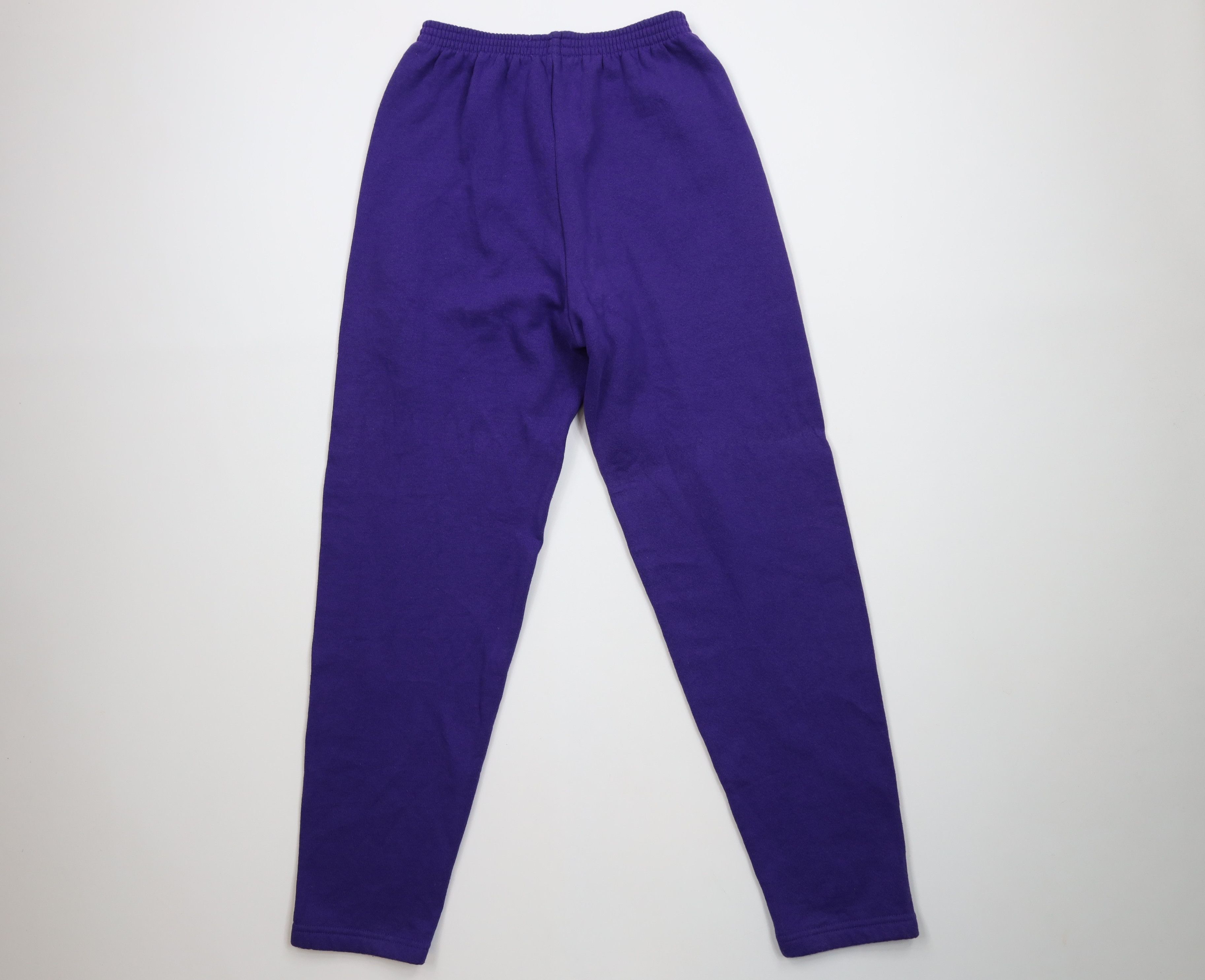 Vintage Vintage 90s Streetwear Blank Tapered Leg Sweatpants Purple Size 24" / US 00 / IT 34 - 9 Thumbnail