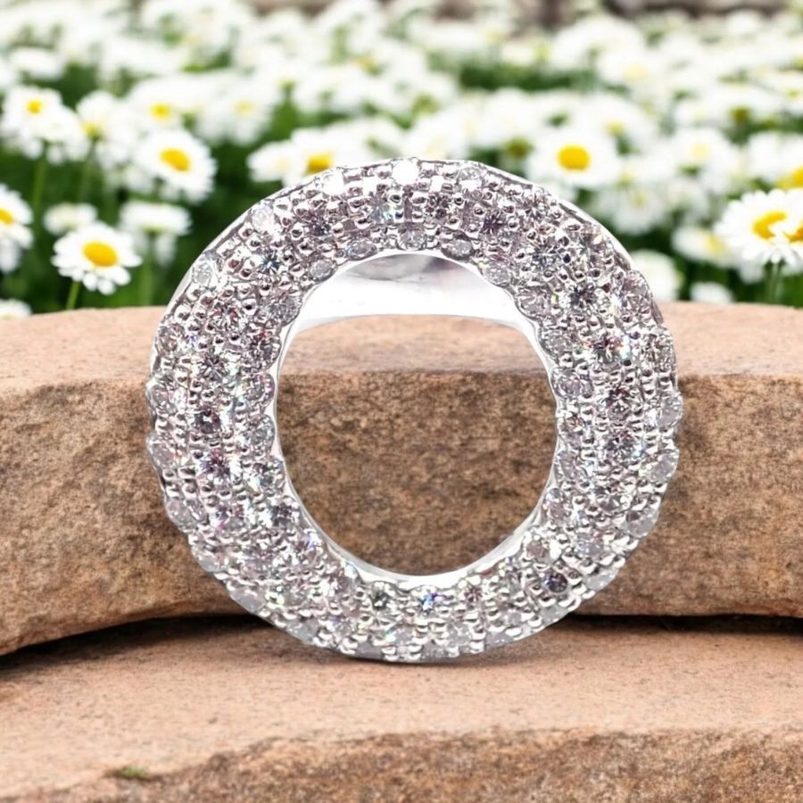 Tiffany & Co. Tiffany & Co Elsa Peretti Sevillana Platinum Diamond O Ring Size ONE SIZE - 2 Thumbnail