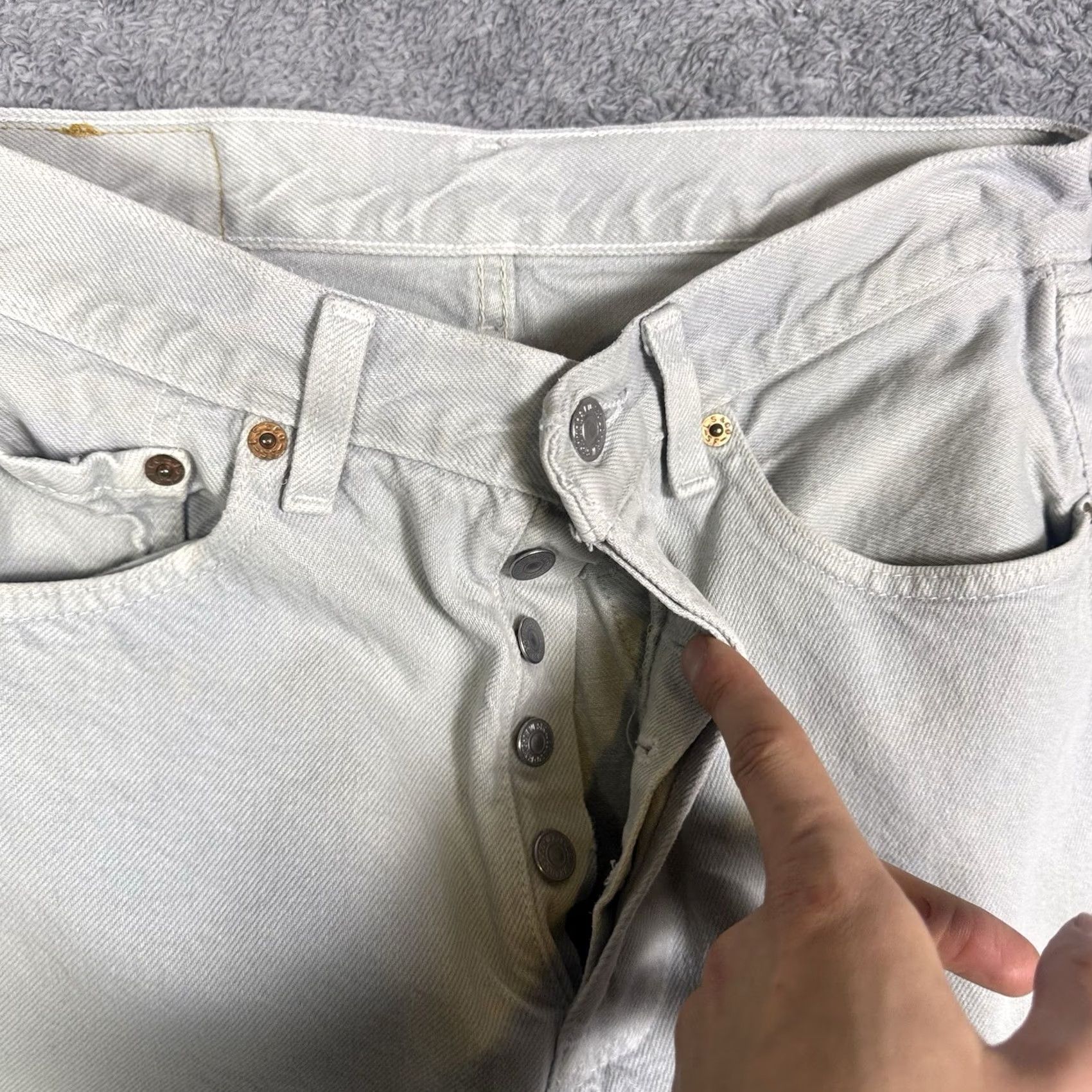 Levi's VINTAGE Levi's 501XX Jeans Men 29x30 USA Made 1995 Button Fly Grunge 90s Gray Size US 31 - 7 Thumbnail