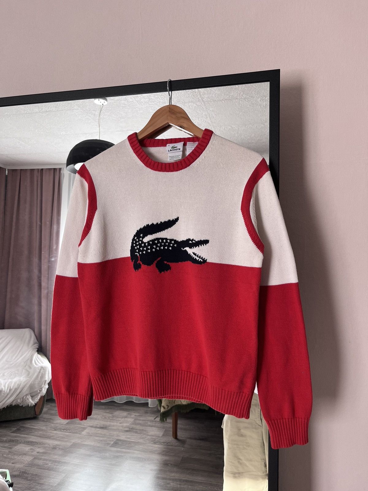 Lacoste LACOSTE Vintage Sweater 90s Big Logo Sweatshirt Size US S / EU 44-46 / 1 - 1 Thumbnail