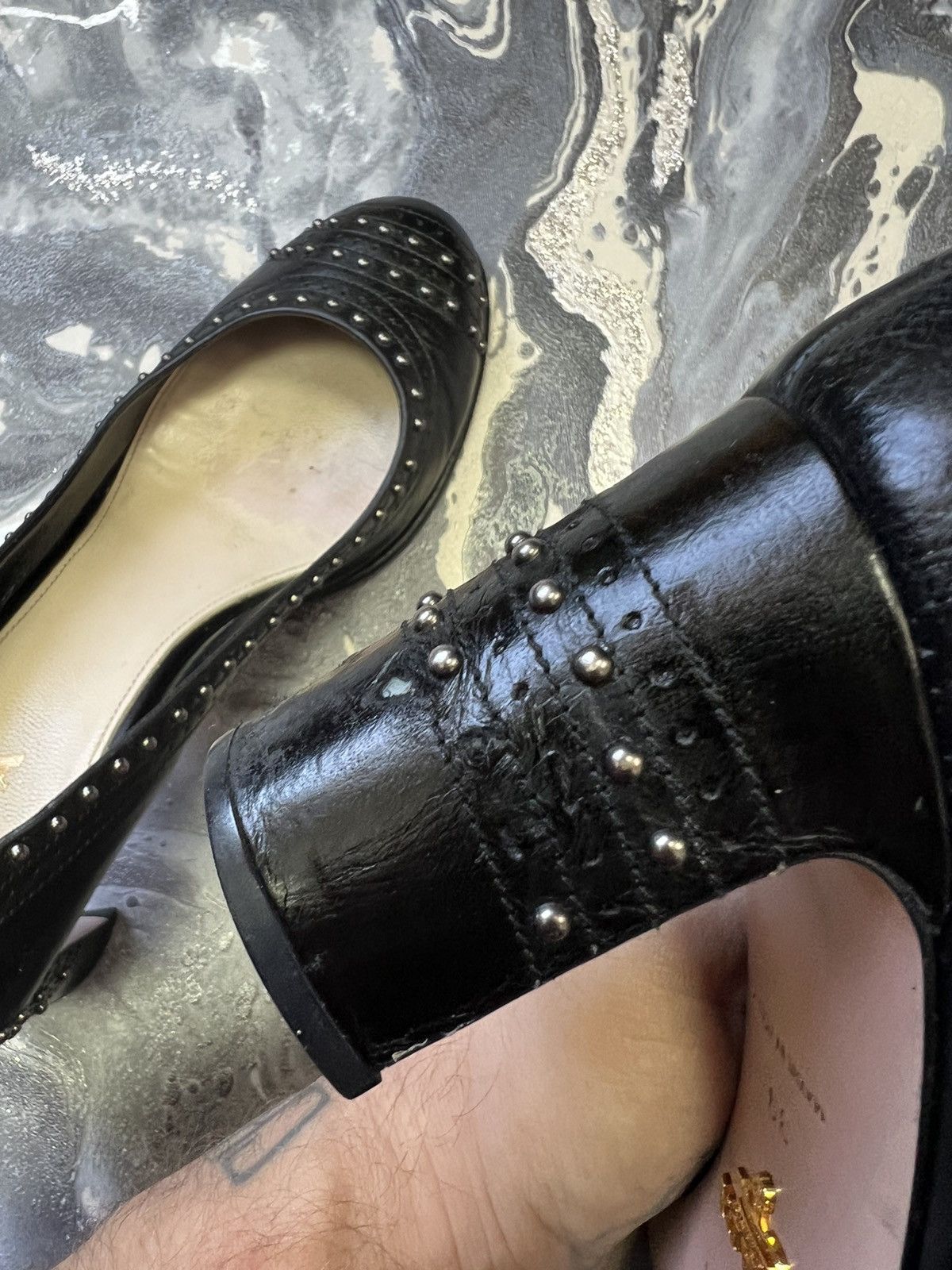 Prada × Vintage Prada leather heels Size US 9 / IT 39 - 9 Thumbnail