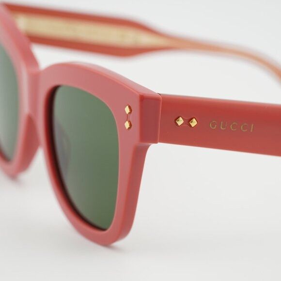 Gucci Gucci GG1082S 004 Sunglasses Pink Square Frame, Green Lenses Size ONE SIZE - 2 Thumbnail