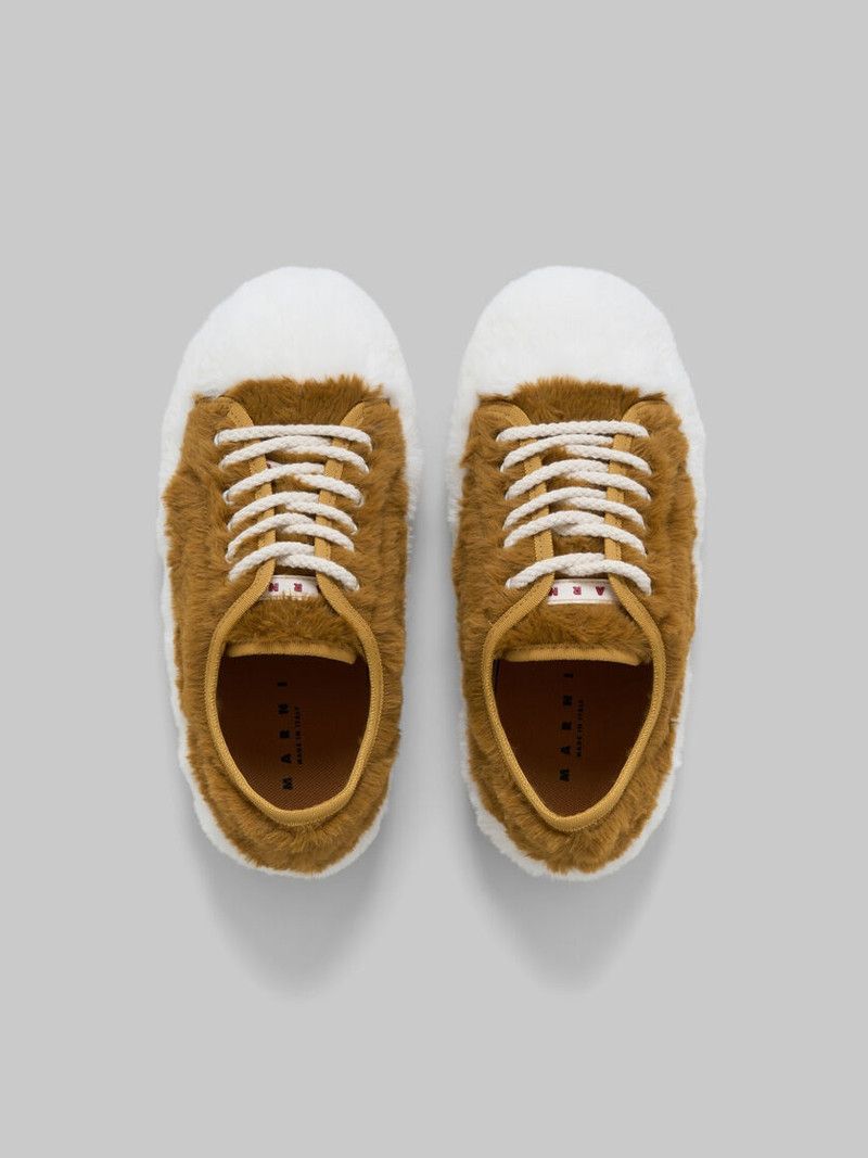 Marni o1w1db11225 Two-Tone Faux-Fur Sneaker in Yellow Size US 7 / IT 37 - 5 Thumbnail