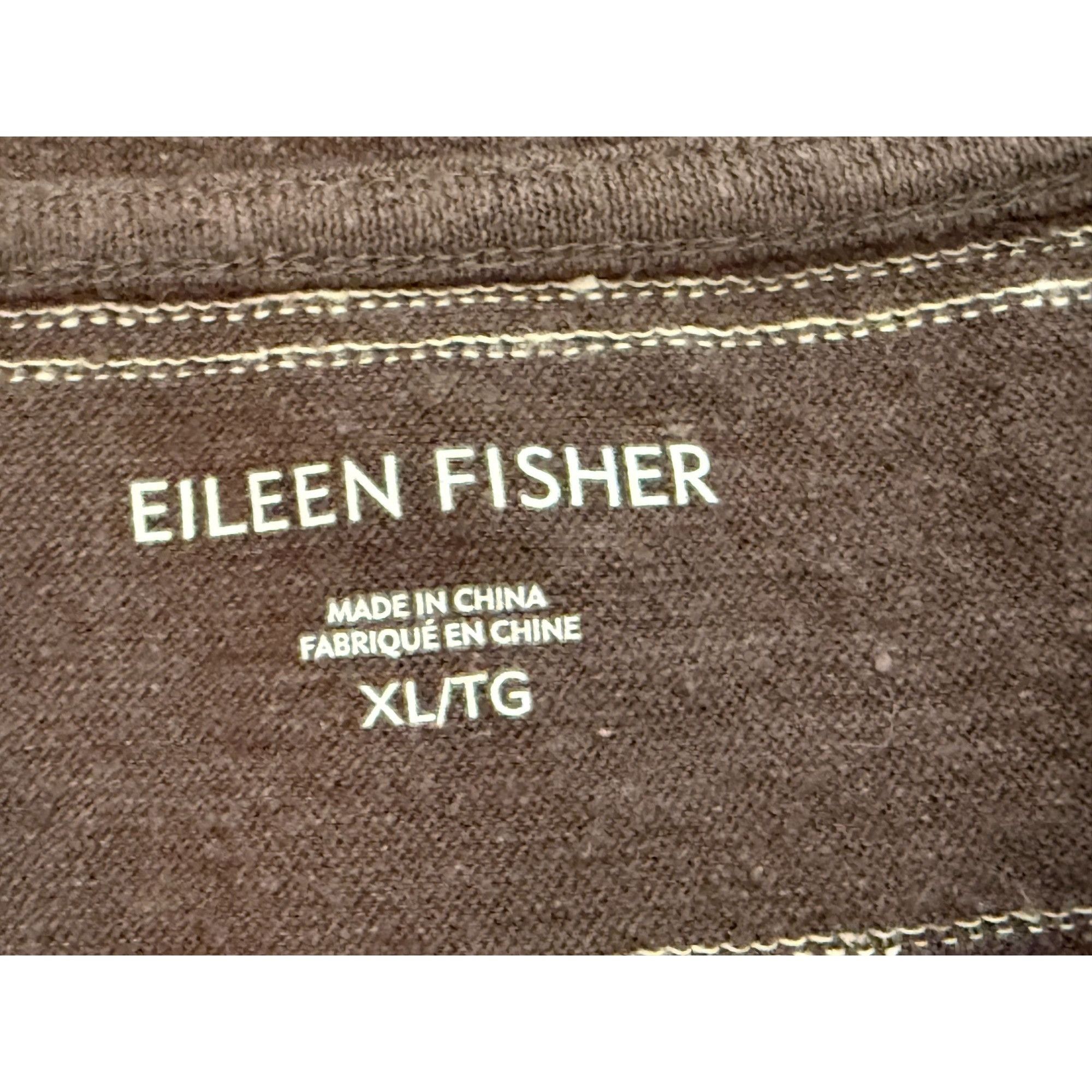 Eileen Fisher Eileen Fisher T-Shirt Tunic Linen Organic Cotton Brown Strip Size XL / US 12-14 / IT 48-50 - 4 Thumbnail