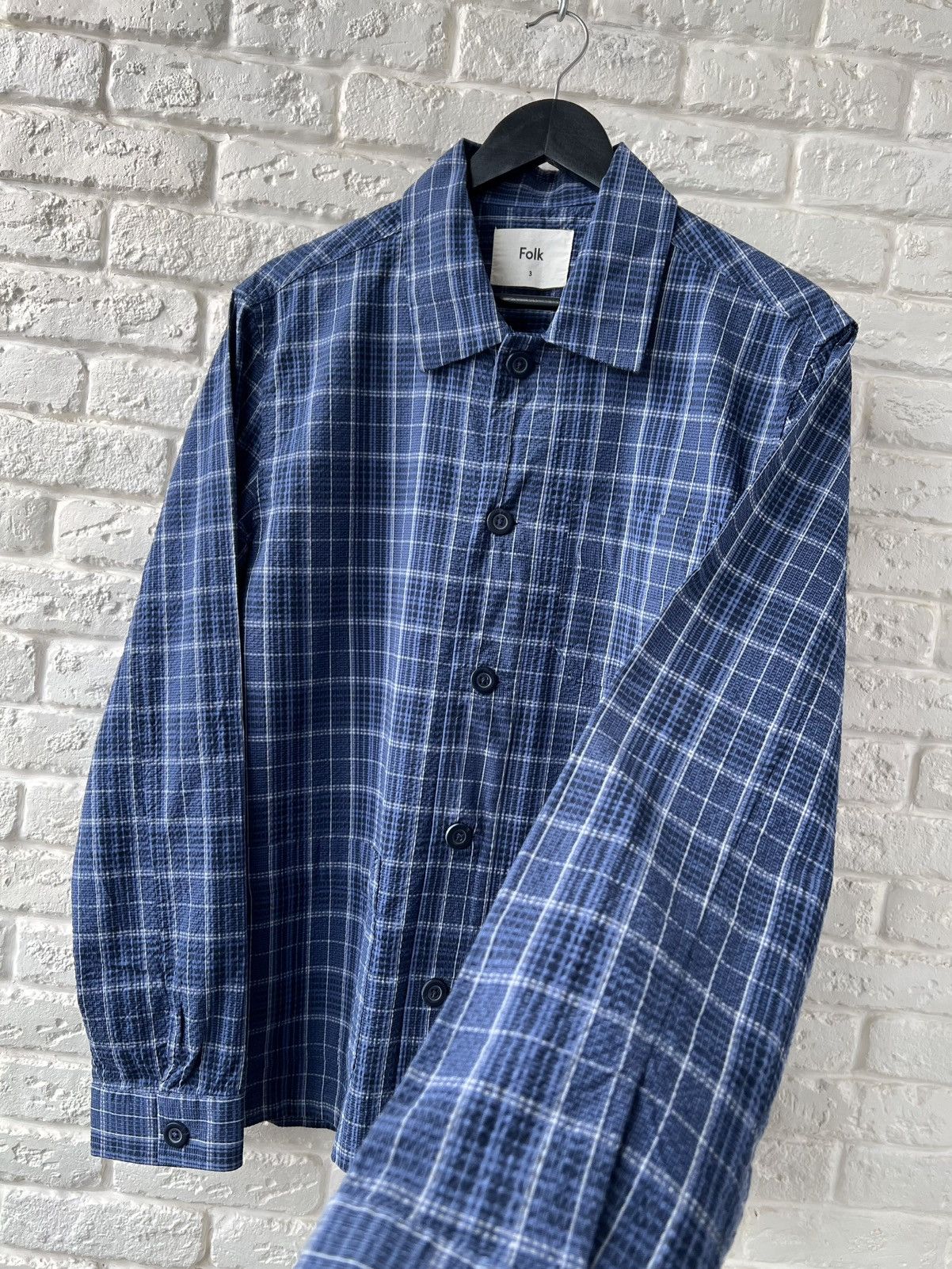 Folk Folk Checked Worker Patch Overshirt Size 3 Size US M / EU 48-50 / 2 - 2 Thumbnail
