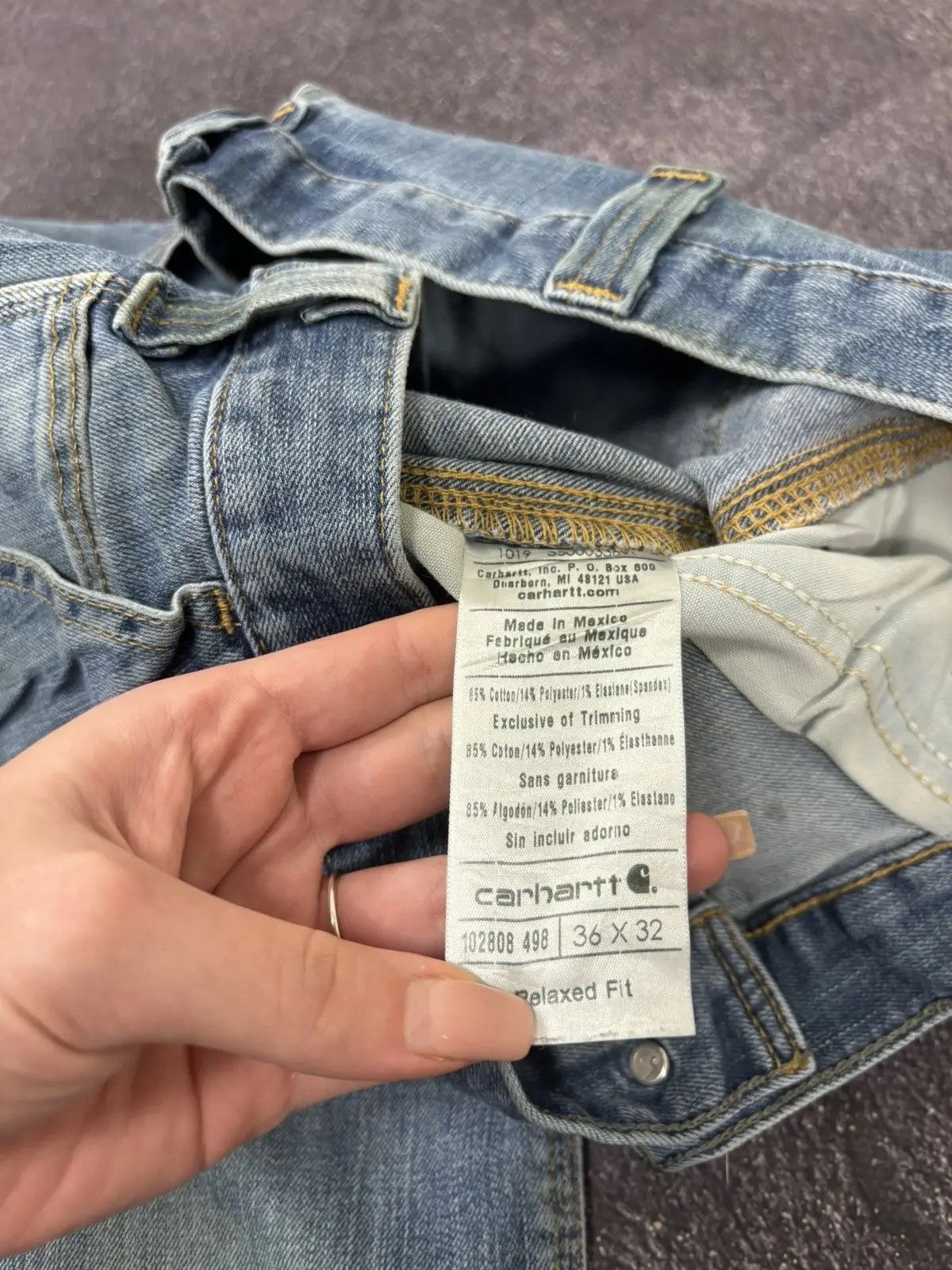 Carhartt × Vintage Vintage Carhartt Hype Blue USA Denim Relaxed Fit Jeans Size US 36 / EU 52 - 17 Thumbnail