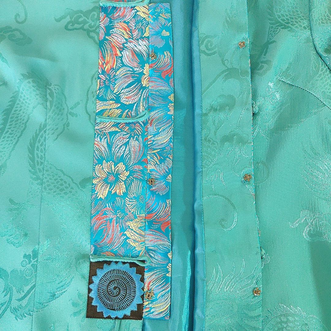 Vintage Vintage jewel tone embroidered button front oriental jacket Size L / US 10 / IT 46 - 8 Thumbnail