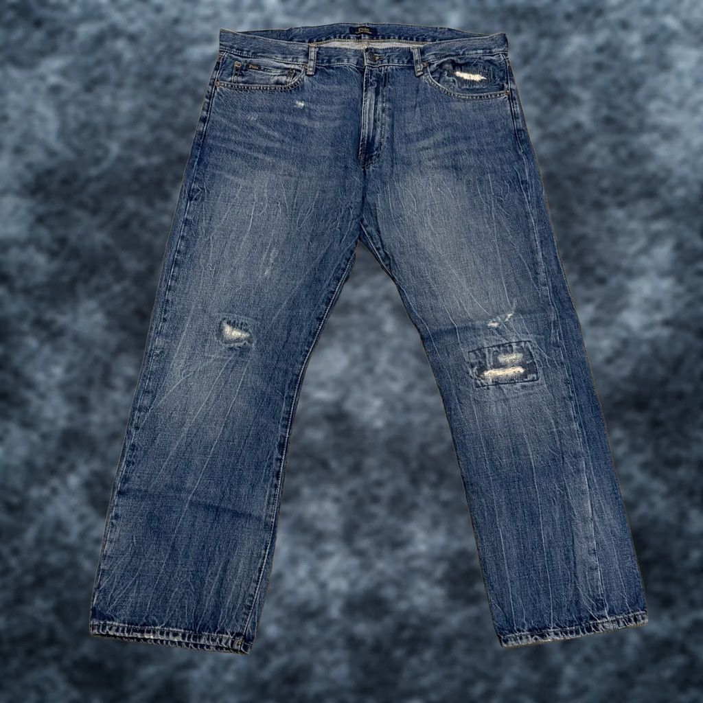 Polo Ralph Lauren Polo Ralph Lauren Jeans Men Distressed Classic Fit 5-Pocket Denim Straight Blue 38x30 Regular Inseam 30 Logo Vintage Style Size US M / EU 48-50 / 2 - 1 Thumbnail