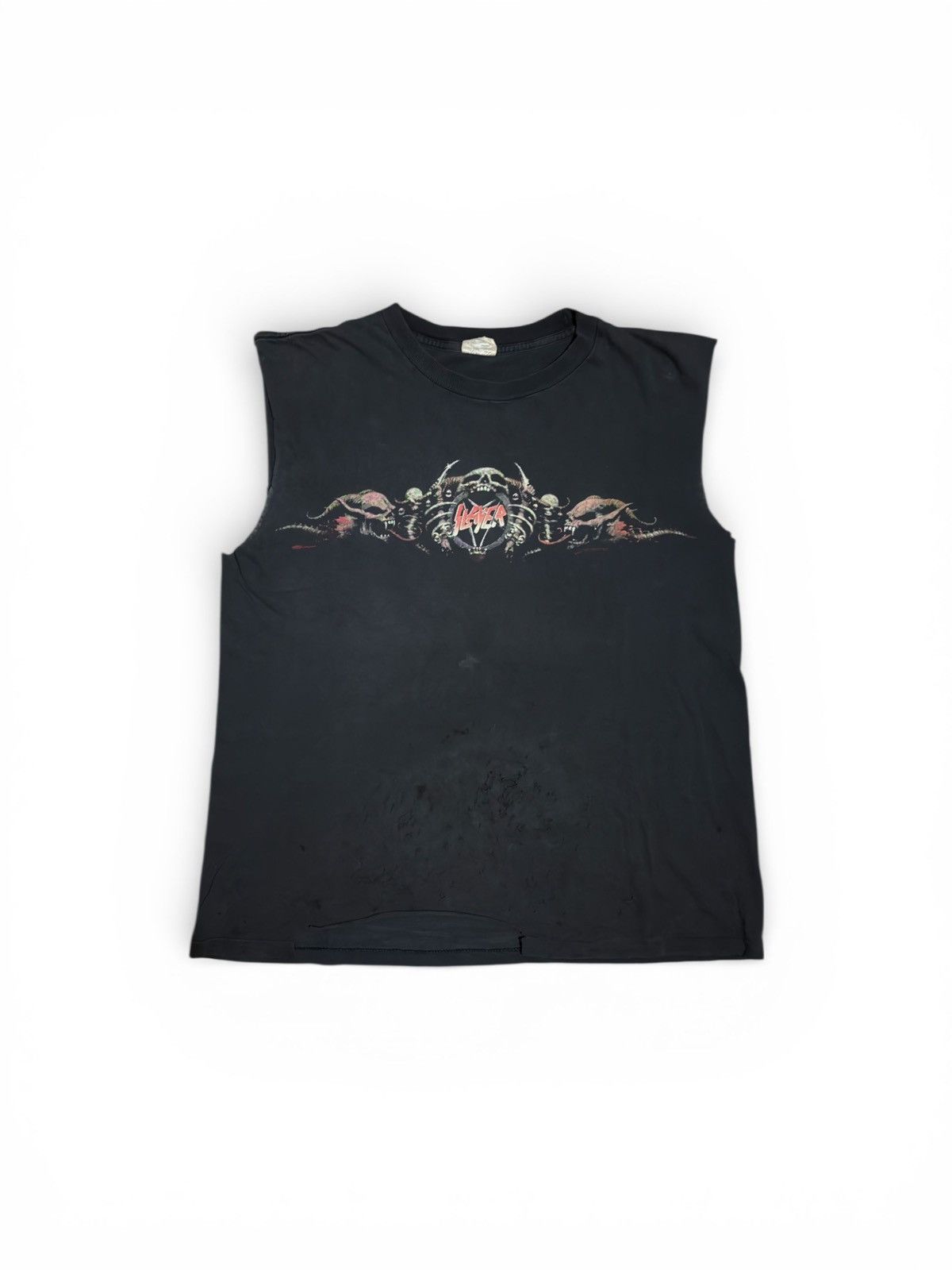 Band Tees VINTAGE SLAYER CUT OFF TEE Size US XL / EU 56 / 4 - 1 Thumbnail