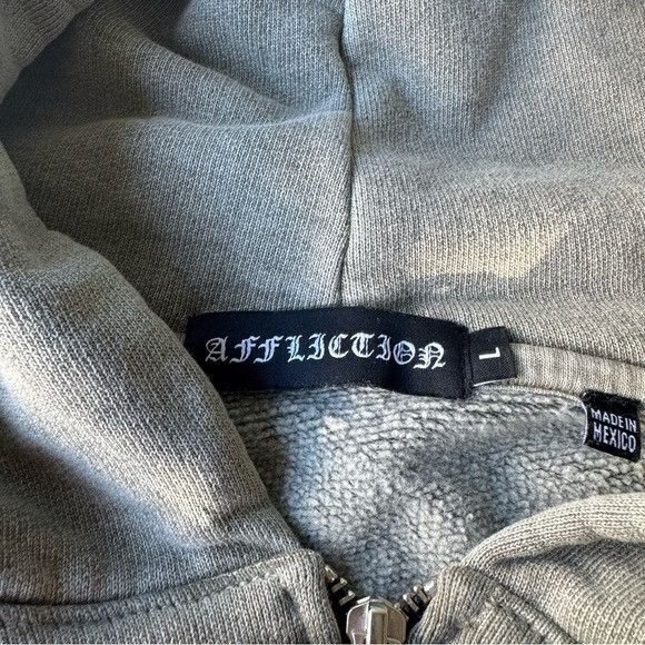 Affliction × Designer NEW AFFLICTION BLACK LABEL FULL ZIP HEAVY WEIGHT HOODIE SZ L Size US L / EU 52-54 / 3 - 7 Thumbnail