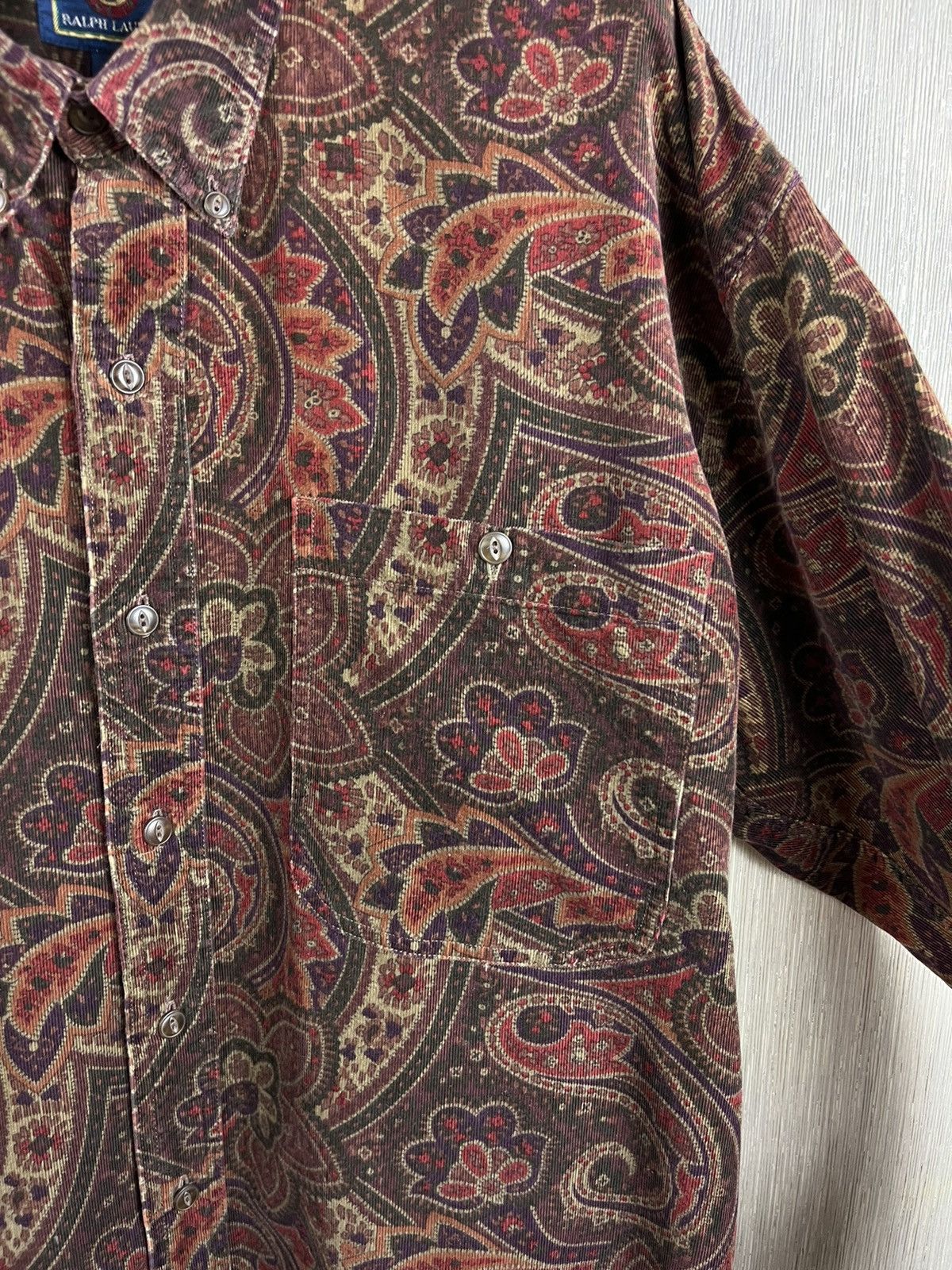 Chaps Ralph Lauren × Ralph Lauren × Vintage Chaps Ralph Lauren corduroy velvet fullprint floral shirt Size US L / EU 52-54 / 3 - 10 Thumbnail