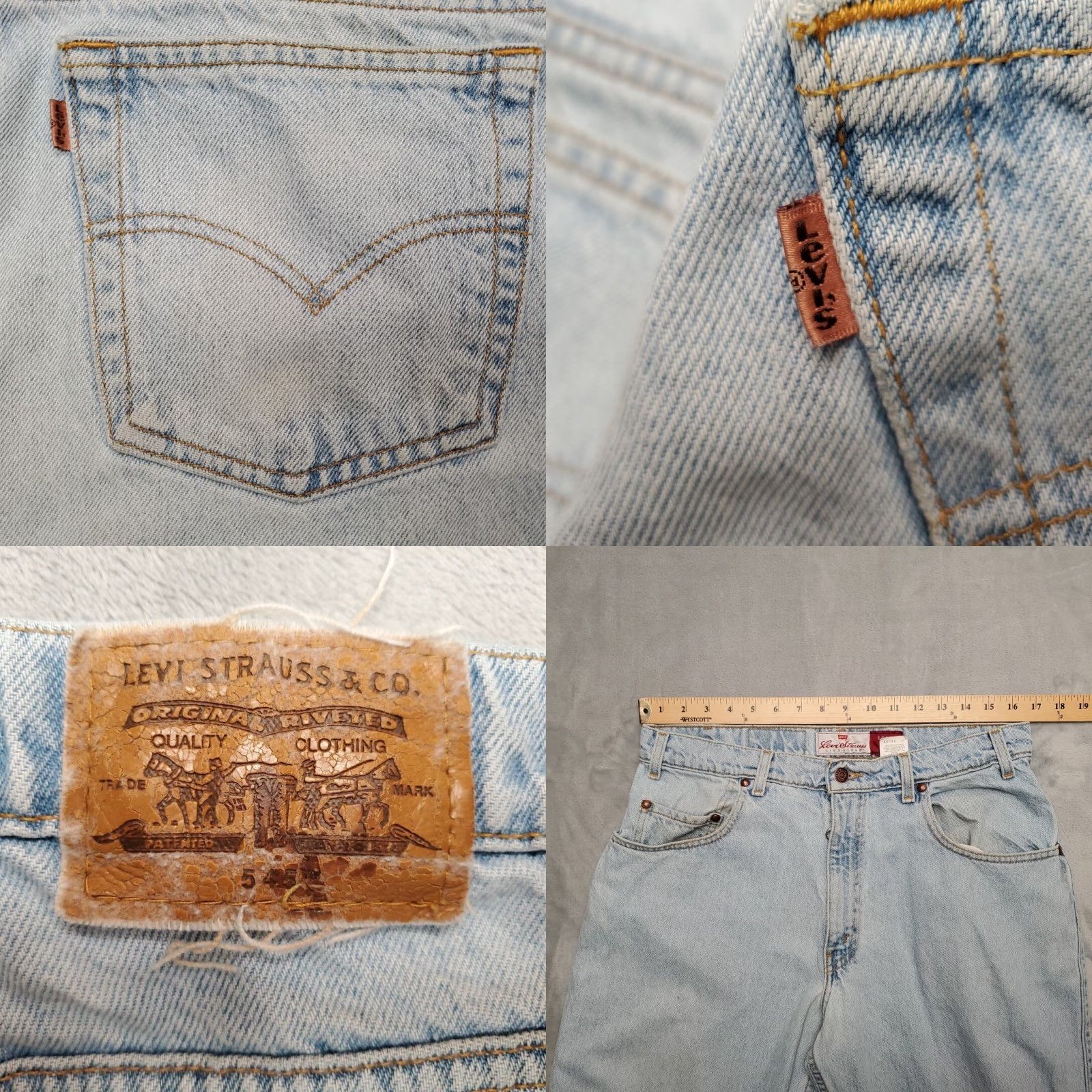 Denime VTG Levi's Jeans Men 34x38 Blue 545 Denim Loose Fit Straight Leg 90s Mens Size US 34 / EU 50 - 9 Thumbnail