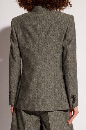 Gucci o1loc1c0226 761184 GG Chevron Wool Jacket in Grey Size XS / US 0-2 / IT 36-38 - 4 Thumbnail