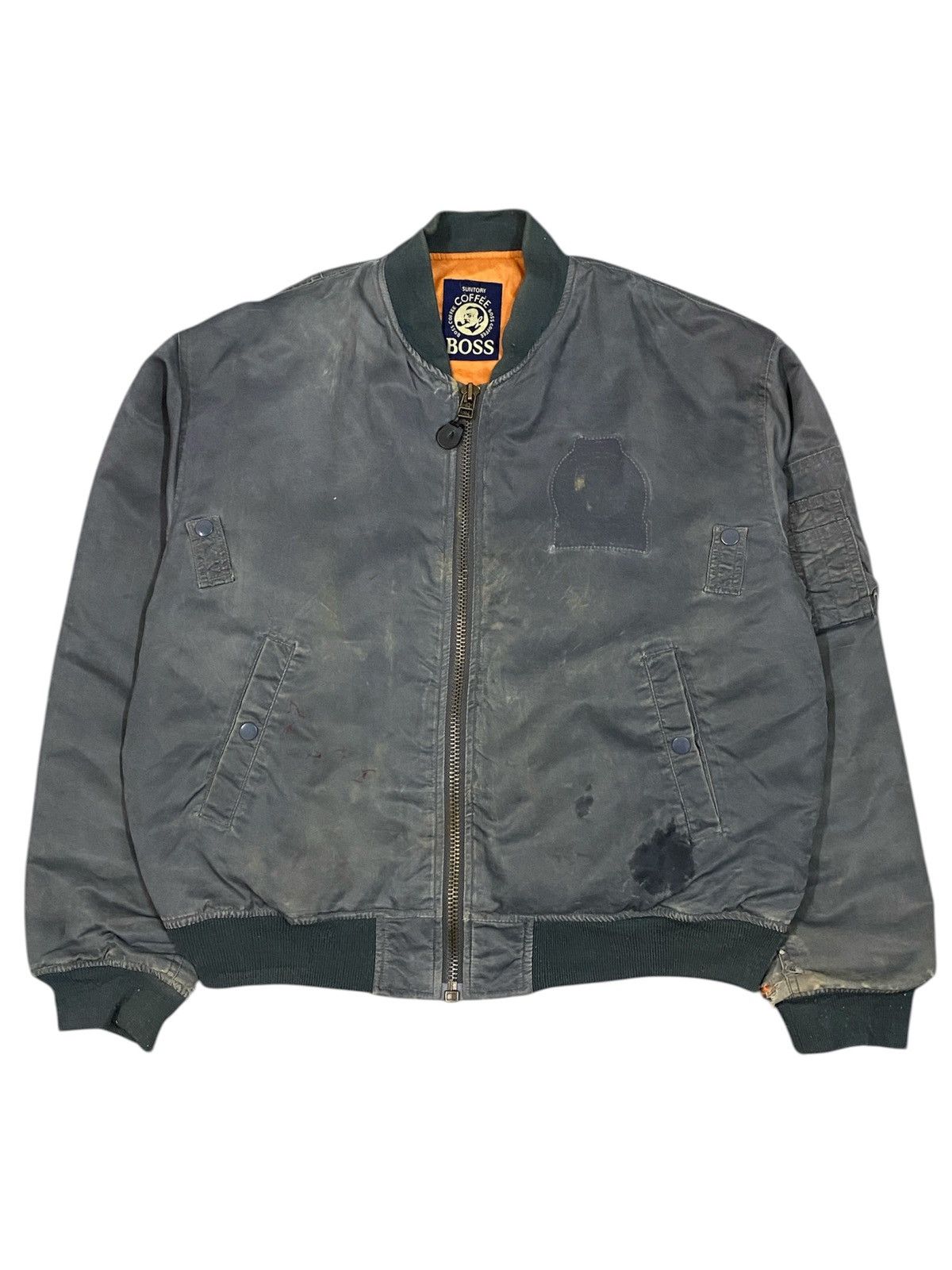 Japanese Brand Vintage MA 1 Bomber Jacket Coffe Boss Suntory Size US L / EU 52-54 / 3 - 1 Thumbnail