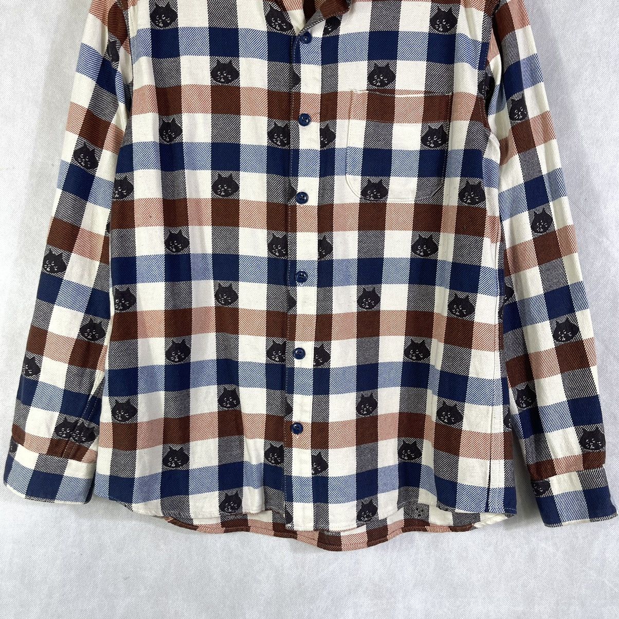 Issey Miyake × Ne-Net Ne-net Cat Head Multilogo Checkered Flannel Shirt Size XS / US 0-2 / IT 36-38 - 5 Thumbnail
