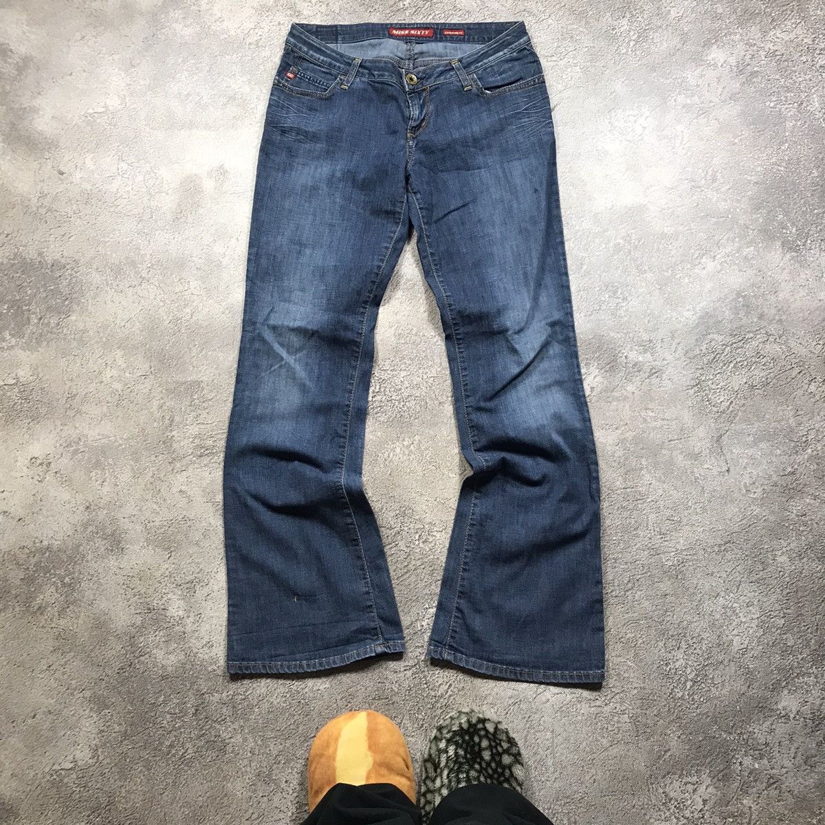 Vintage Vintage 90s Distressed Flared Low Rise Jeans Grunge Slim 30 Size 30" / US 8 / IT 44 - 2 Thumbnail