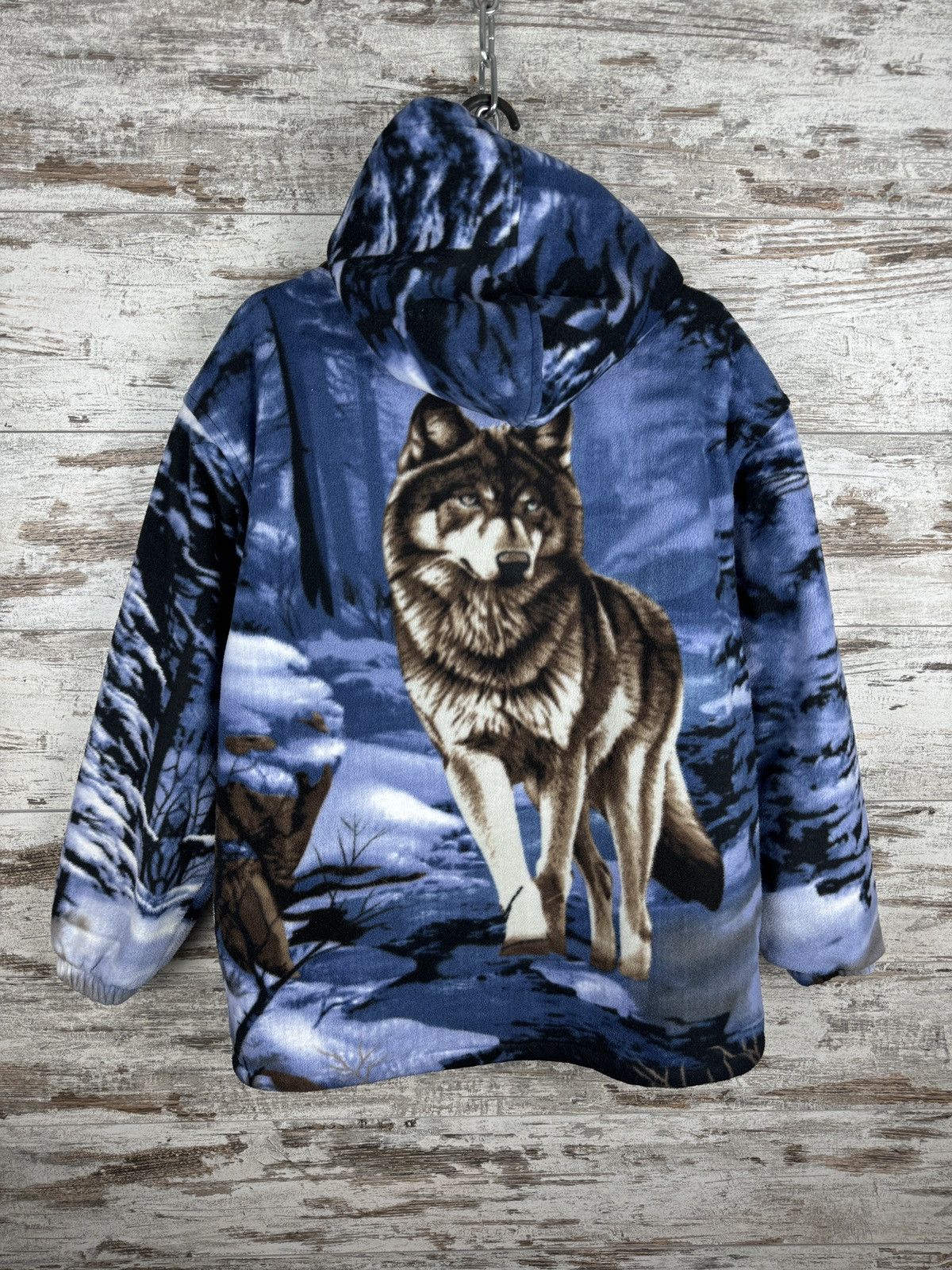 Vintage Vintage fleece Wolf Sherpa full print art animal gorpcore Size US L / EU 52-54 / 3 - 10 Thumbnail