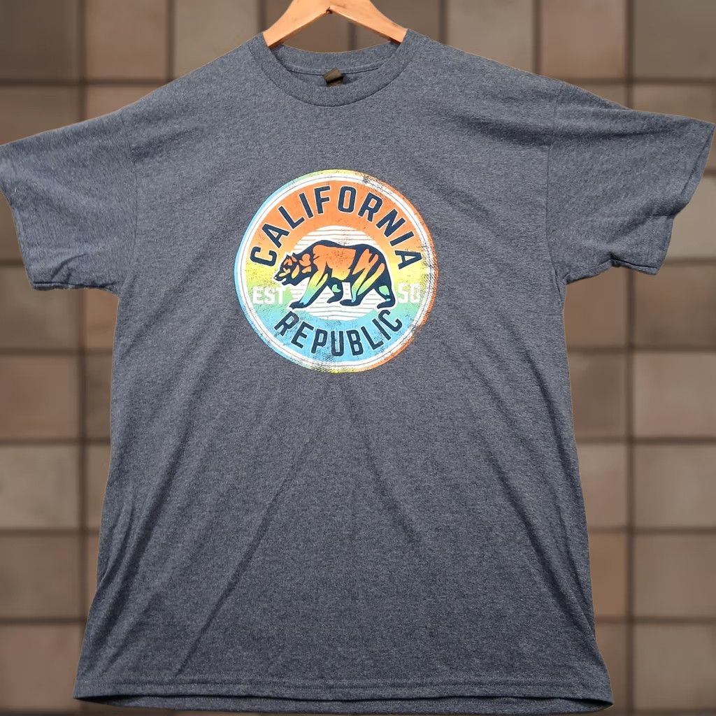 Gildan VINTAGE California Republic Graphic T-Shirt Mens Large Blue Gildan Heavy Cotton NWT Size US L / EU 52-54 / 3 - 1 Thumbnail