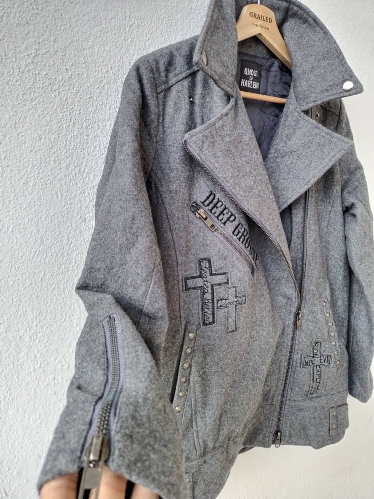 Japanese Brand vtg Wool Double Collar Ghost Of Harlem Wool Jacket Size US M / EU 48-50 / 2 - 8 Thumbnail