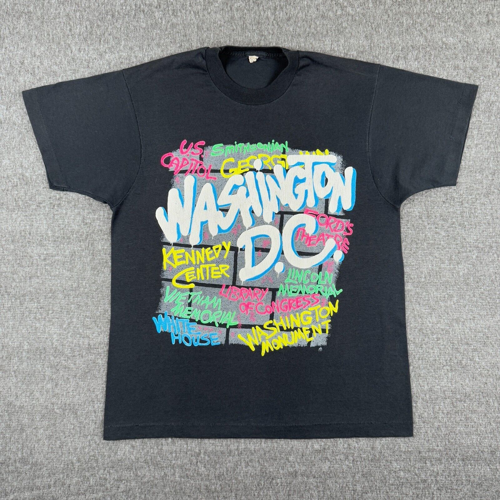 Other Vintage Washington DC Memorial T-Shirt Men's Large Black 80s Size US L / EU 52-54 / 3 - 1 Thumbnail