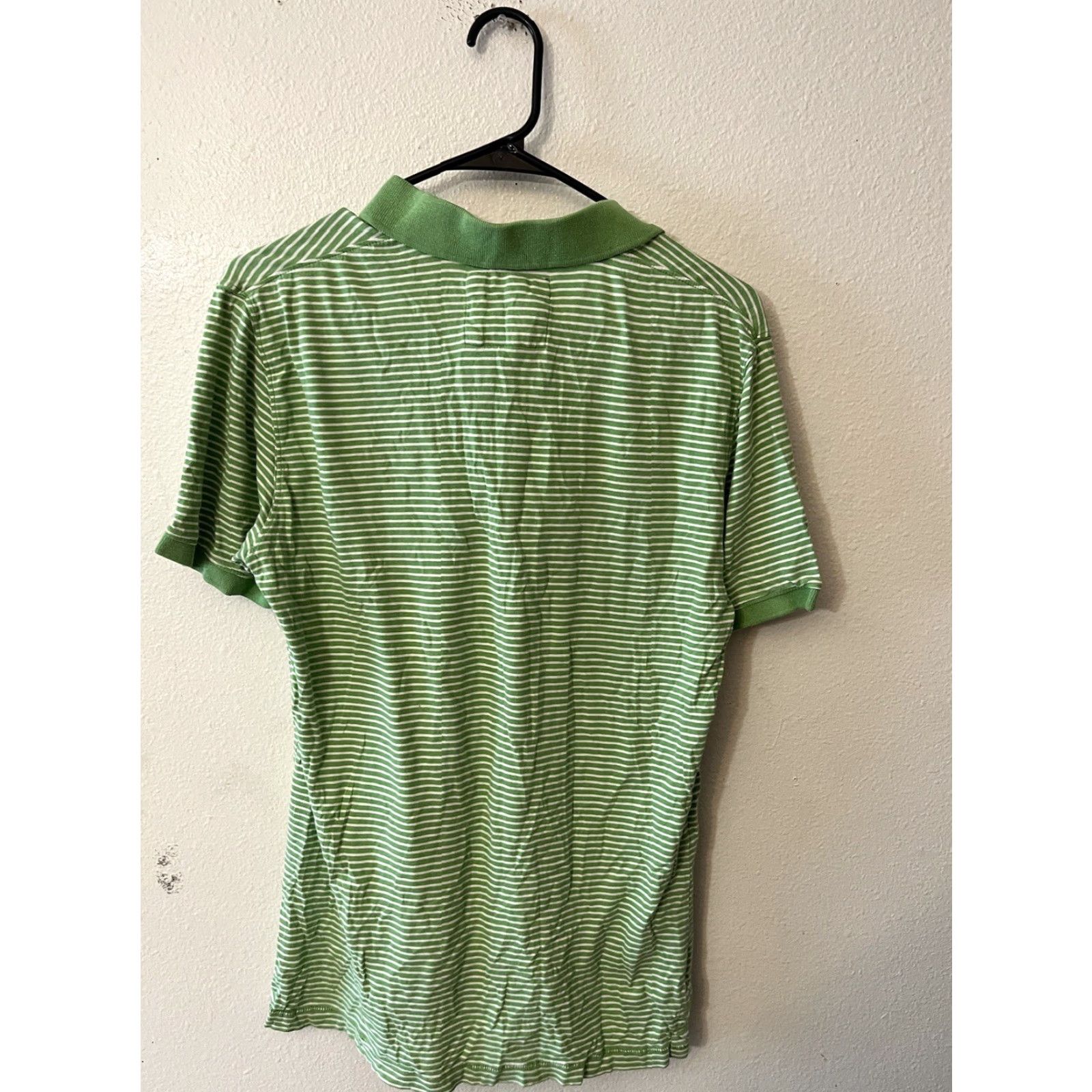 H&M VINTAGE Logg Polo Shirt Men Striped Short Sleeve Green Size M Adult Medium Cotton Pull-over Collared Casual Casual Mens Size US M / EU 48-50 / 2 - 2 Thumbnail