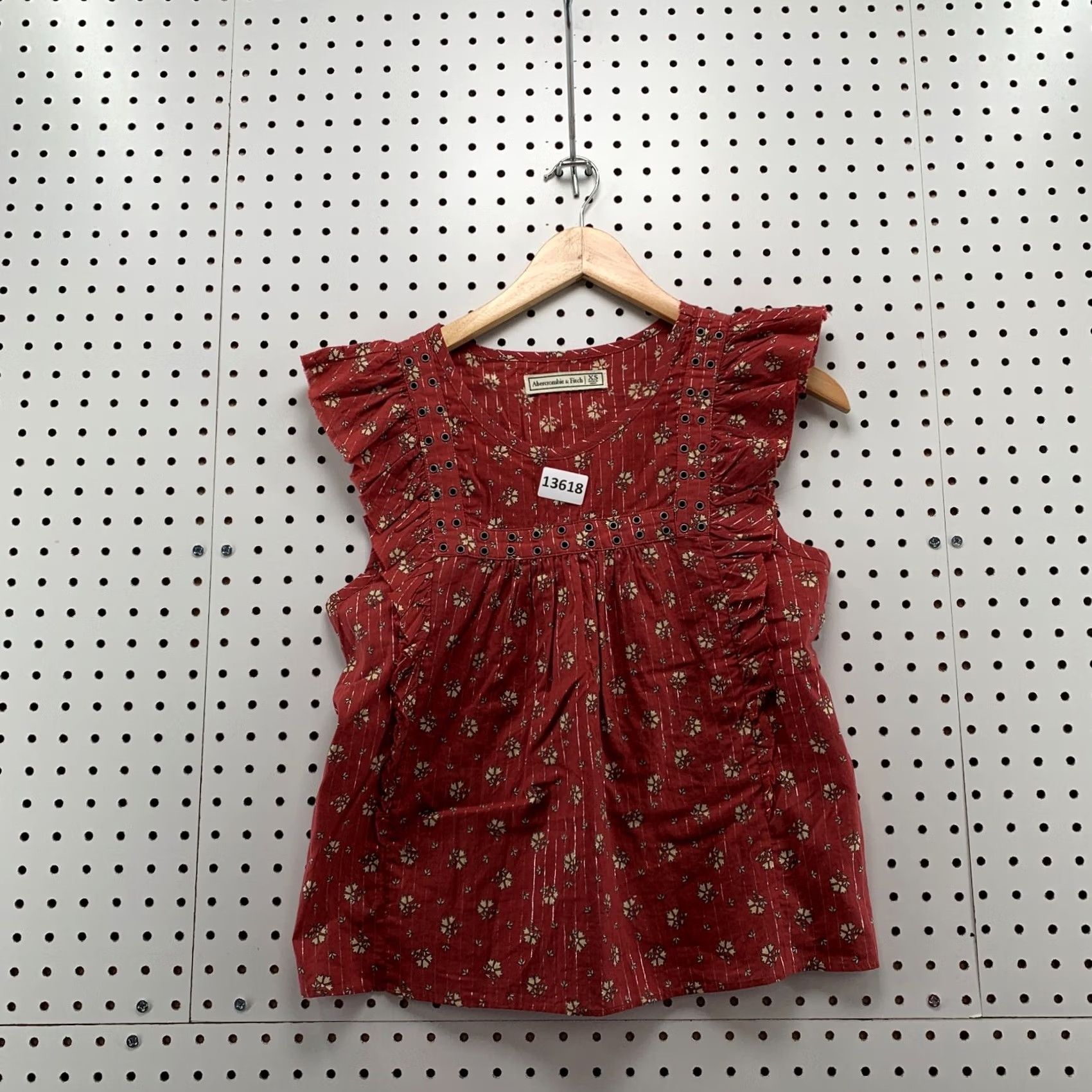 Abercrombie & Fitch Abercrombie & Fitch Floral Ruffle Top WOmens XS Auburn Silver Metallic Size XS / US 0-2 / IT 36-38 - 3 Thumbnail
