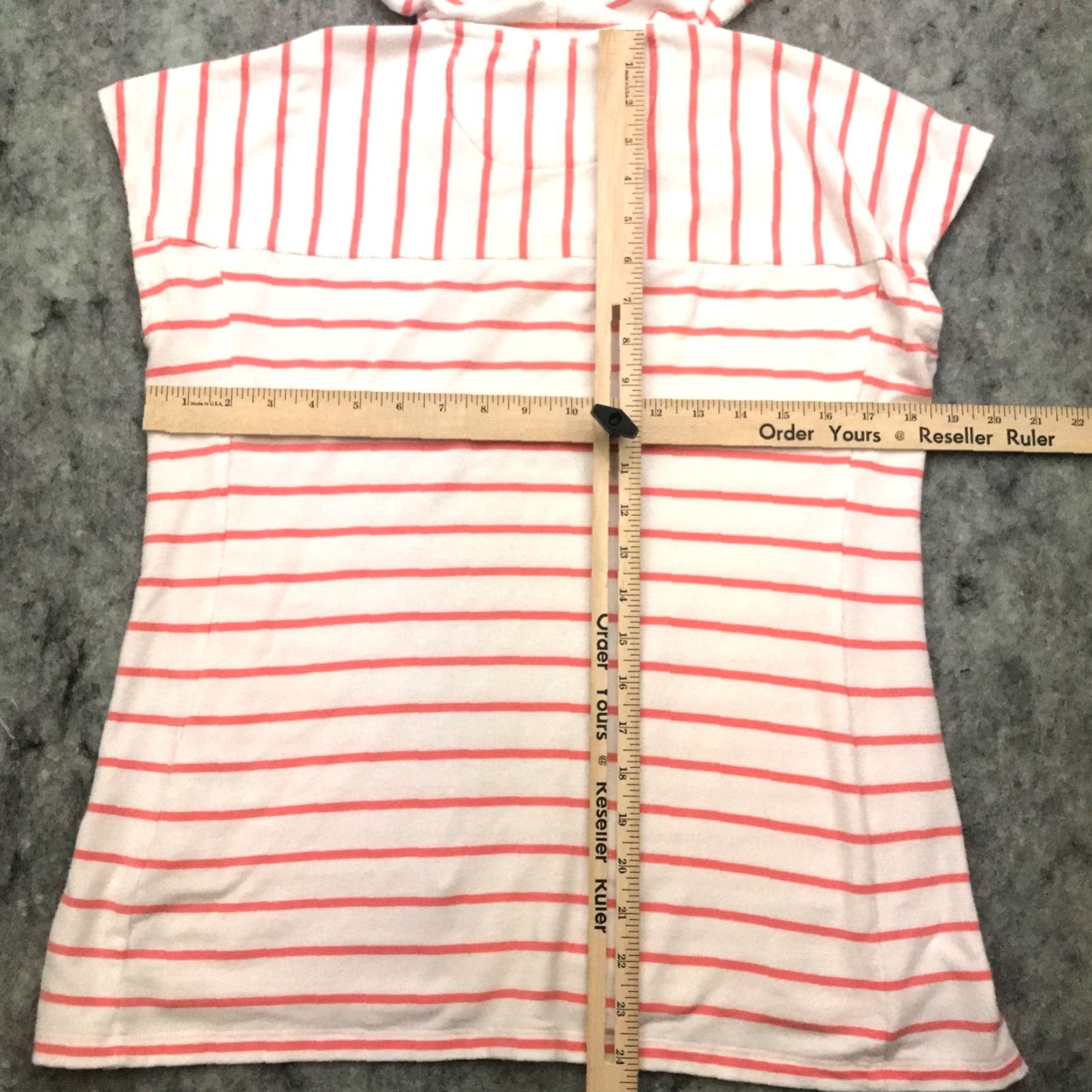 Talbots Talbots Womens Hoodie Small Peach Striped Sleeveless Sweatshirt Hooded Pockets V-Neck Casual Fall Winter Pink Sweatshirt Ladies (S) Size S / US 4 / IT 40 - 7 Thumbnail