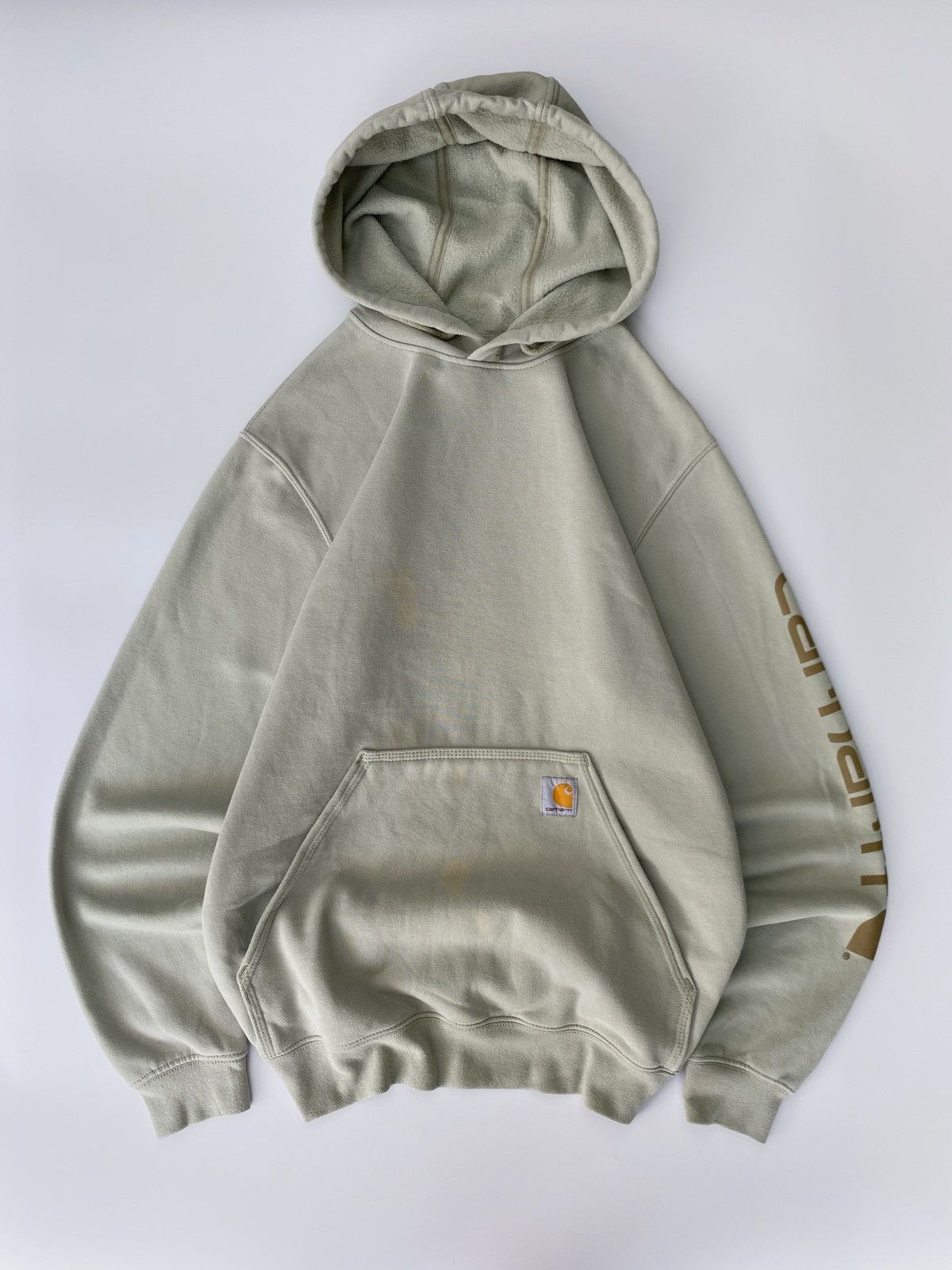 Carhartt K288 G17 Sage Green Carhartt Script Hoodie Size US M / EU 48-50 / 2 - 1 Thumbnail