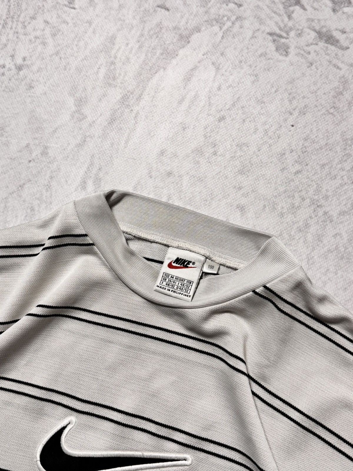 Nike × Vintage 90s Nike Vintage Center Swoosh Oversize Drill T-shirt Y2K Size US M / EU 48-50 / 2 - 7 Thumbnail