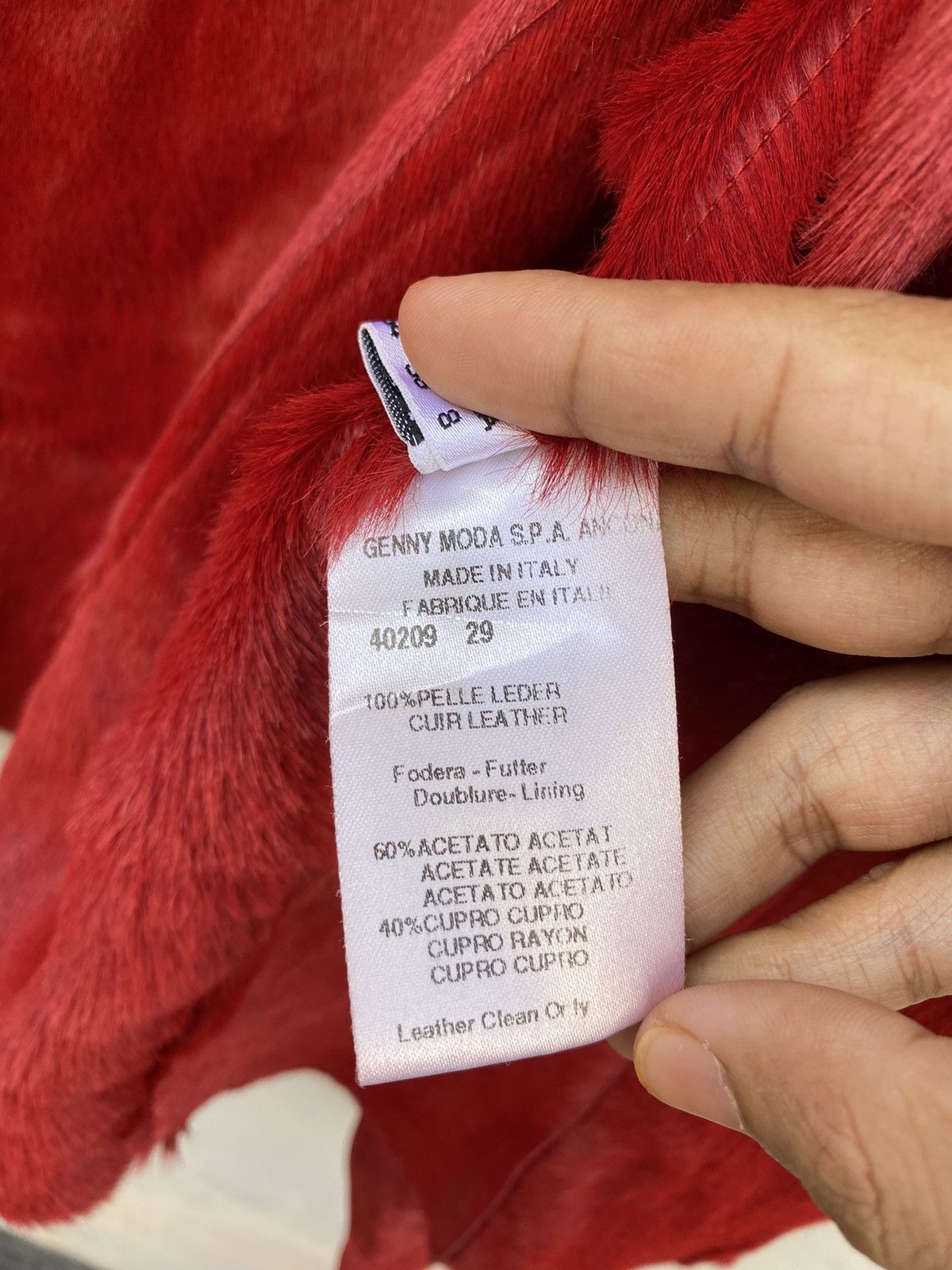 Versace Genny by Versace Red Velvet Cuir Leather Jacket Size M / US 6-8 / IT 42-44 - 8 Thumbnail
