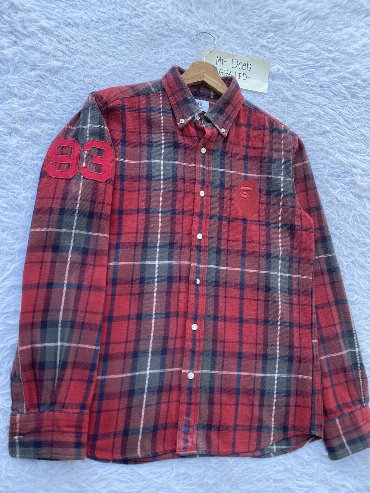Bape Rare Vintage BAPE Flannel Longsleeve Shirt Size US M / EU 48-50 / 2 - 6 Thumbnail