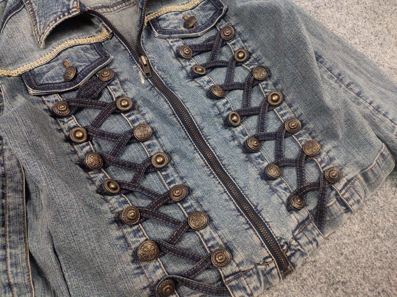 ジャケット・アウター y2k 00s denim Napoleon Jacket opium Vintage Napoleon Denim Hysteric Zip Jacket LGB Opium Y2K