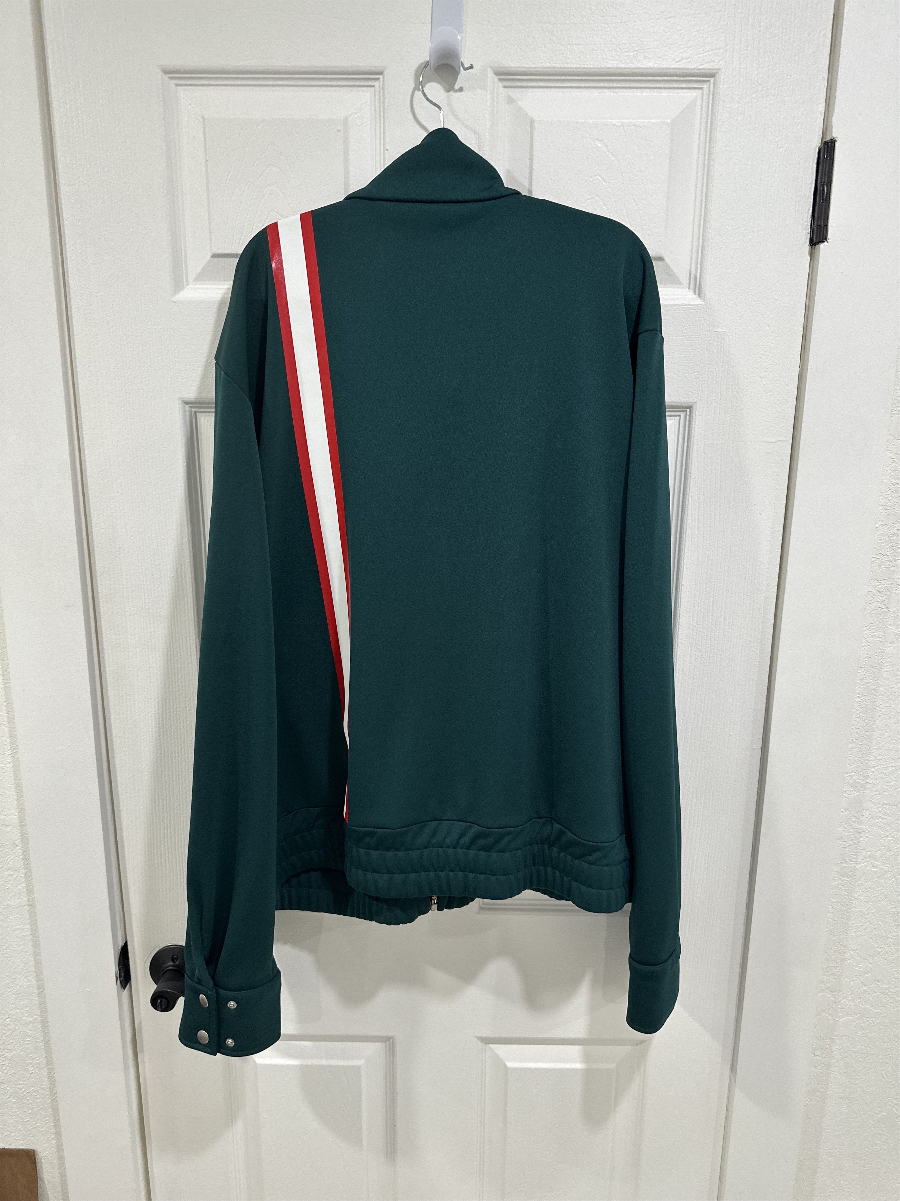 Palm Angels Palm Angels Green Striped Track Jacket Size US XXL / EU 58 / 5 - 3 Thumbnail