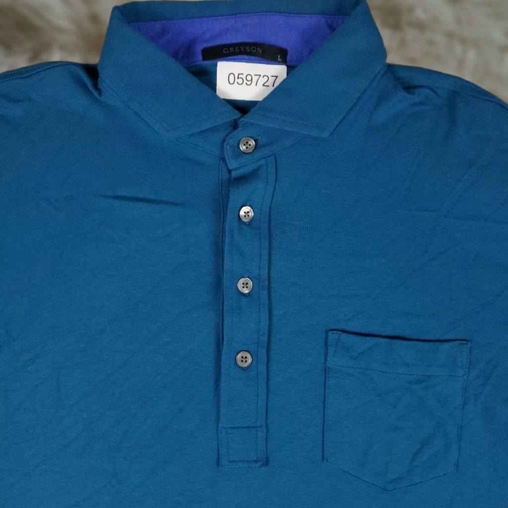 Vintage Greyson Polo Shirt Mens Size Large Blue Wolf Golf Casual Short Sleeve Shirt Size US L / EU 52-54 / 3 - 1 Thumbnail