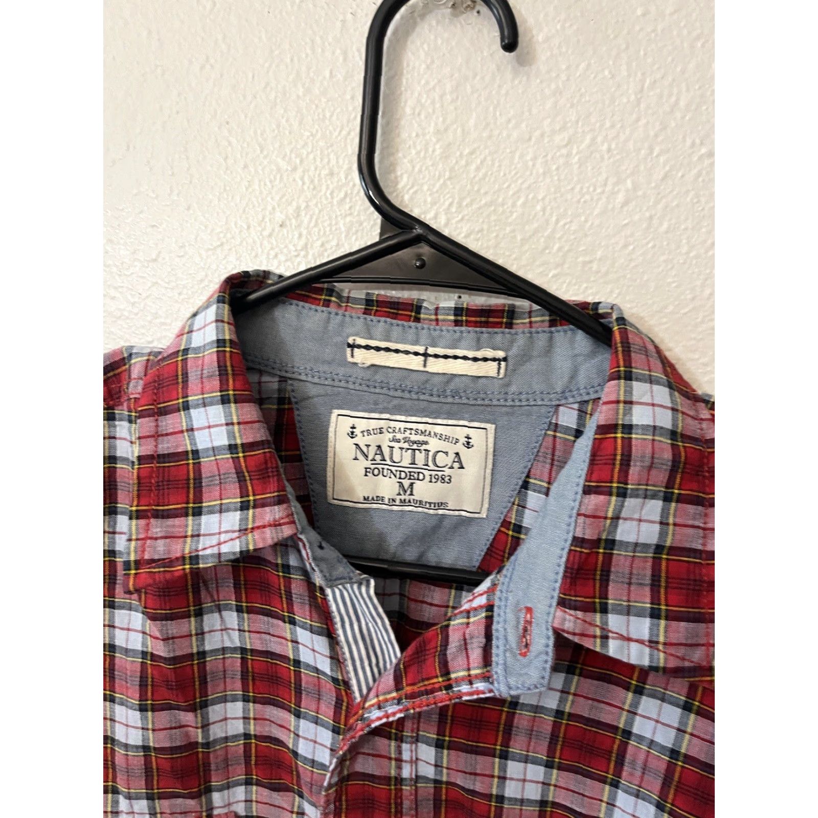 Nautica Nautica Button-Up Shirt M Red Blue Plaid Collared Mens Vintage No Size US M / EU 48-50 / 2 - 3 Thumbnail