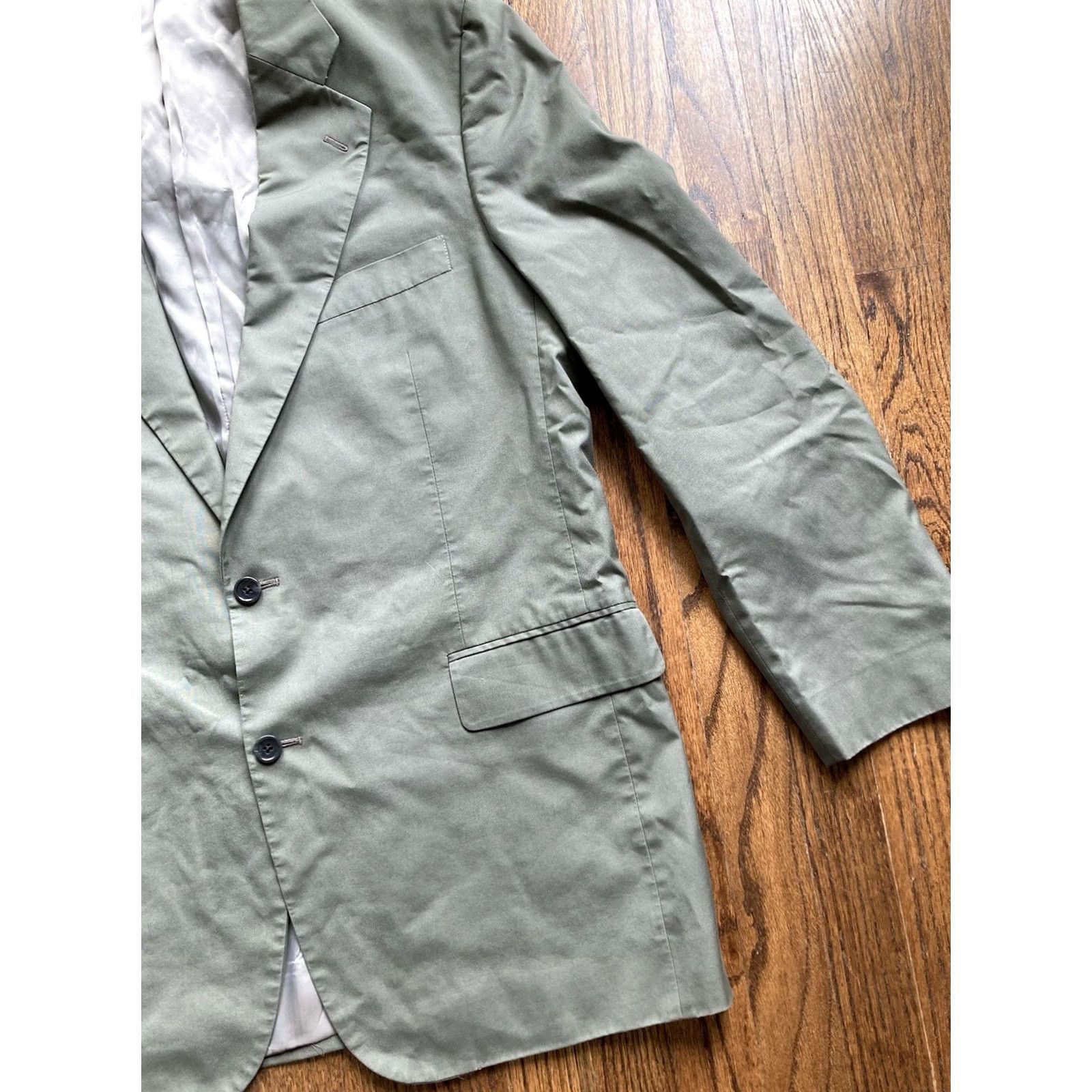 Brooks Brothers Brooks Brothers Blazer Men's 43L Long Two-Button Green Olive Solid Jacket Coat Size 46R - 3 Thumbnail