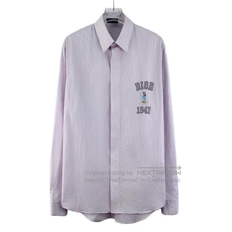 Dior Dior Size37 24 pink vertical stripe logo letter printed cot Size XS / US 0-2 / IT 36-38 - 1 Thumbnail