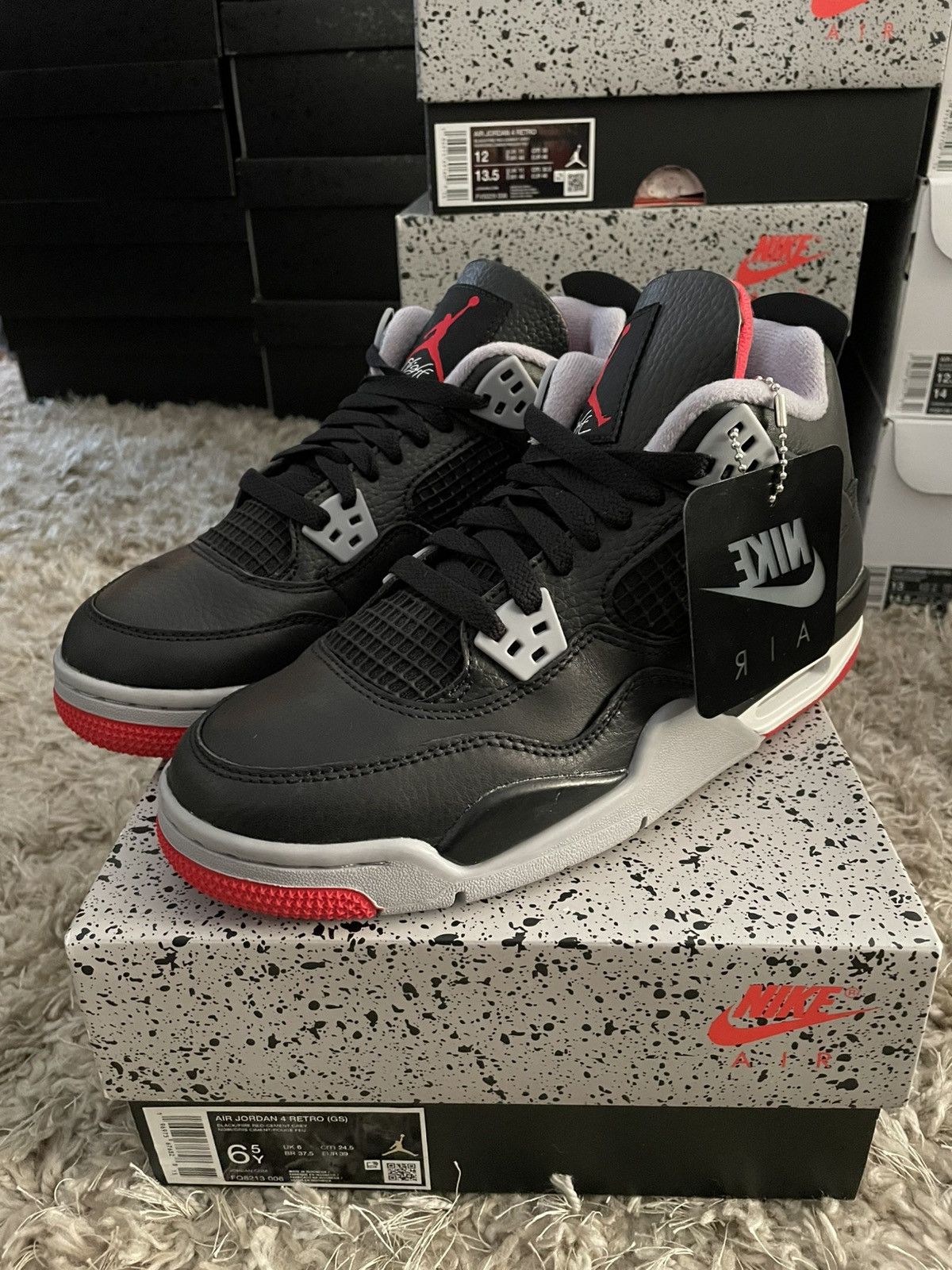 Jordan Brand Jordan 4 Bred Reaimgined Size US 6.5 / EU 39-40 - 1 Thumbnail