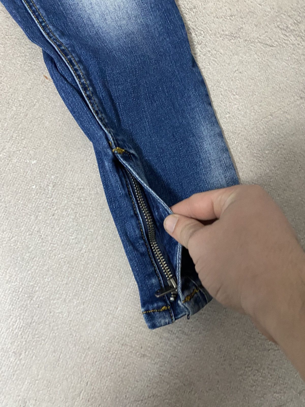 Affliction × Japanese Brand Affliction balmain bike style jeans pants y2k Size 29" - 4 Thumbnail
