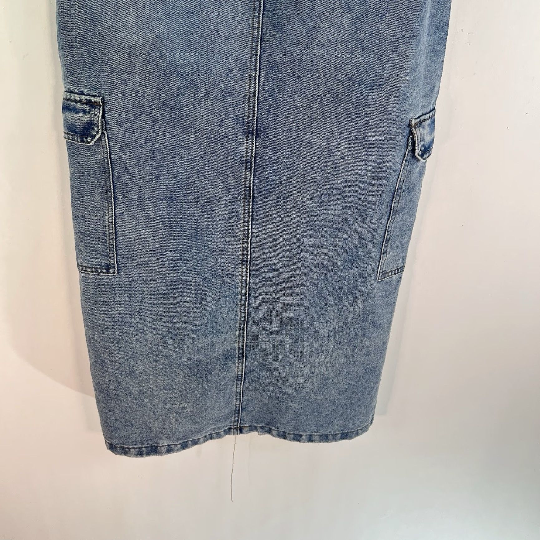 Vintage VINTAGE Love Fire Denim Maxi Skirt Womens Size 3 Blue Solid Festival Grunge Size 26" / US 2 / IT 38 - 7 Thumbnail