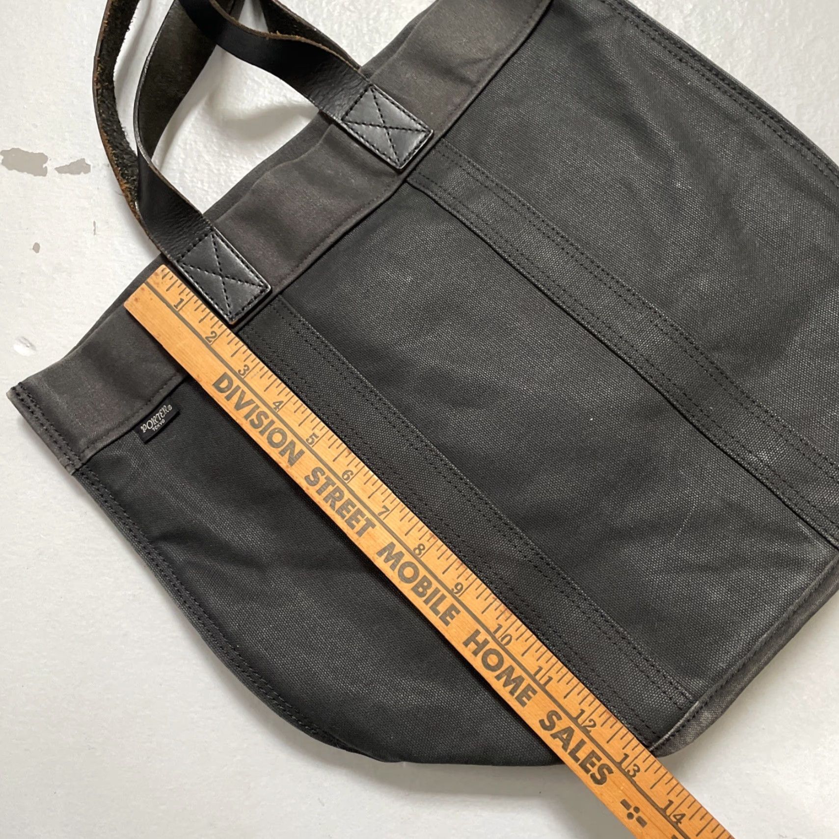 Rue Porter Porter Canvas Leather Tote Bag Travel Unisex Adults Black 1 Size City Designer Minimal Size ONE SIZE - 2 Thumbnail