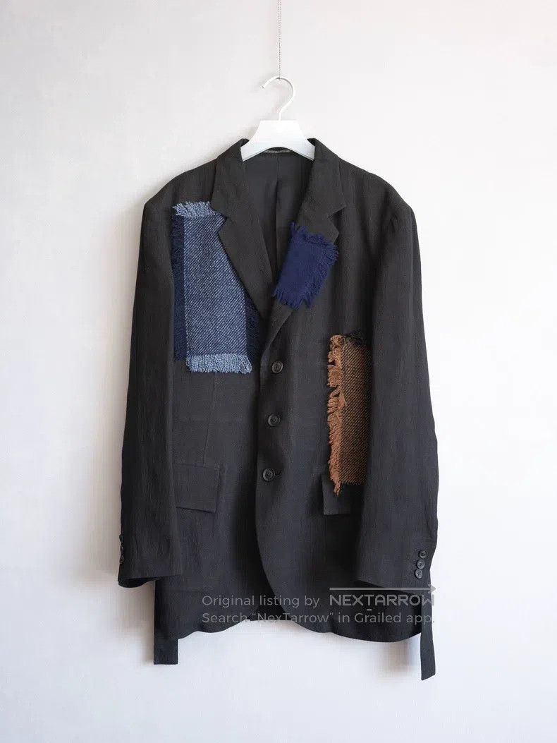 Yohji Yamamoto Yohji Yamamoto Patchwork Pleated Tail Jacket Size US L / EU 52-54 / 3 - 1 Thumbnail