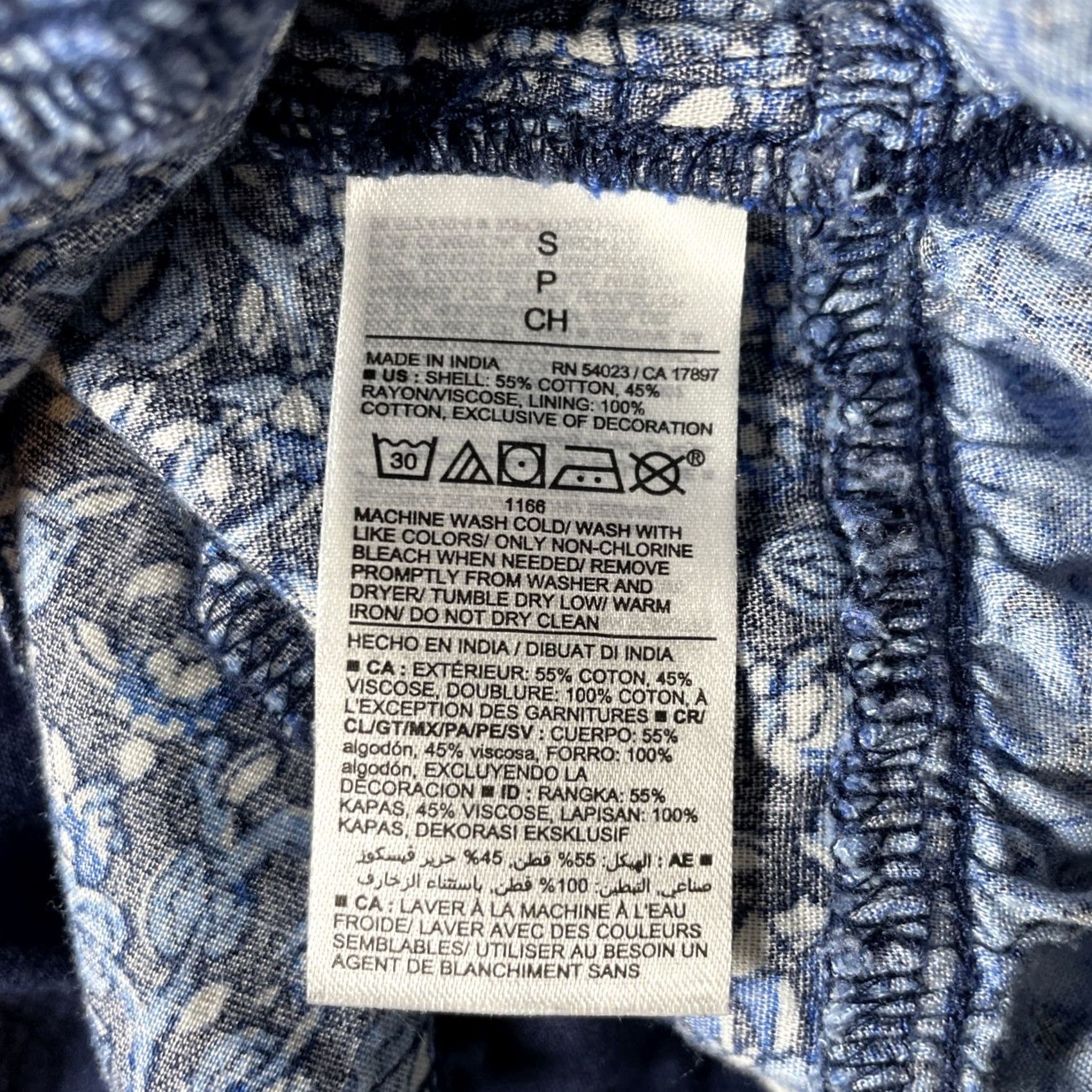 Old Navy Old Navy Blue Mixed Floral Print Tiered Shift Dress Tassel Cottagecore 3/4 Sleeve Knee Length Cotton Rayon Womens Dress Size S / US 4 / IT 40 - 7 Thumbnail
