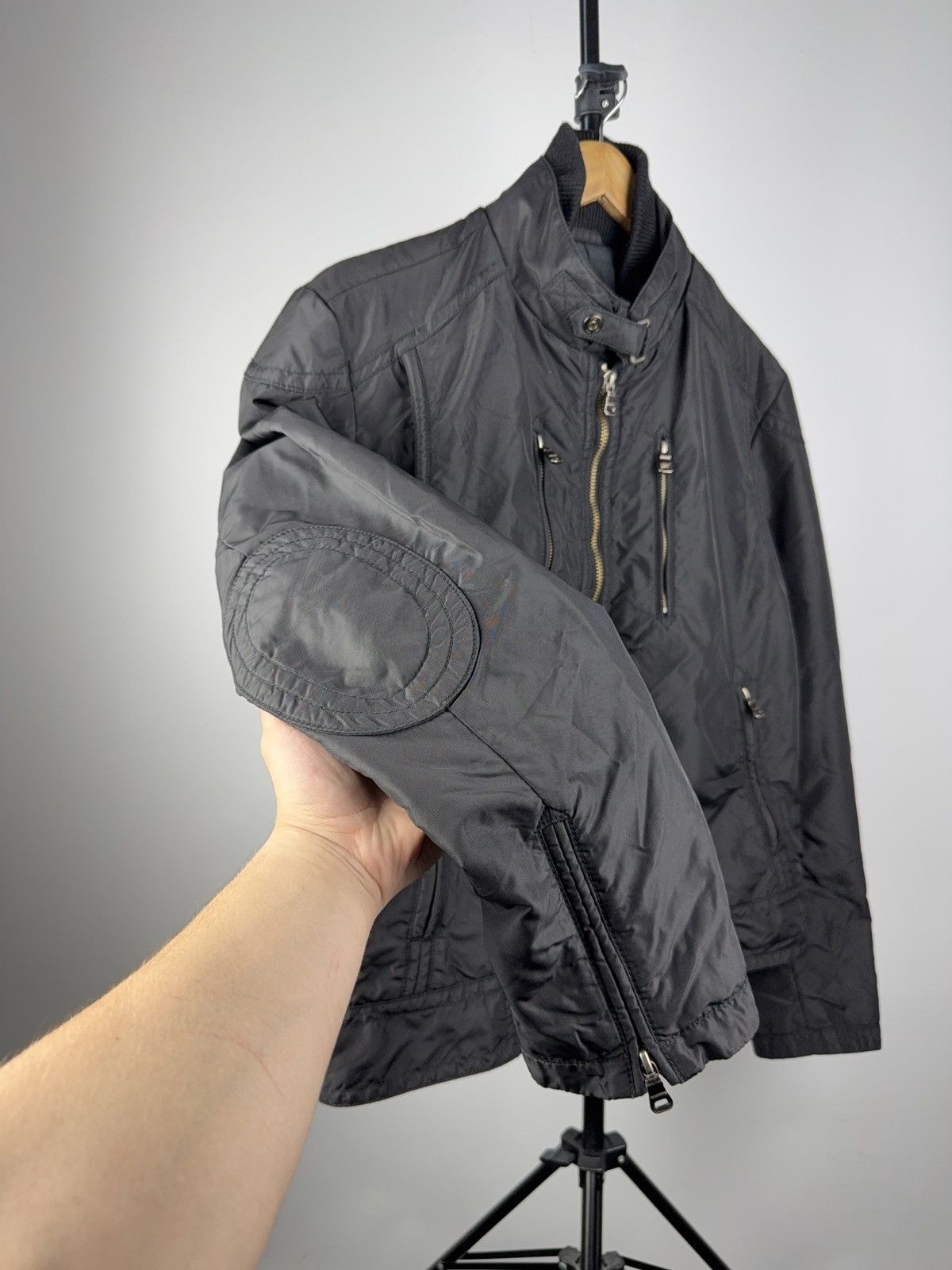 Hugo Boss Hugo Boss Black Moto Jacket Nylon Zip Biker Style Size L Size L / US 10 / IT 46 - 3 Thumbnail