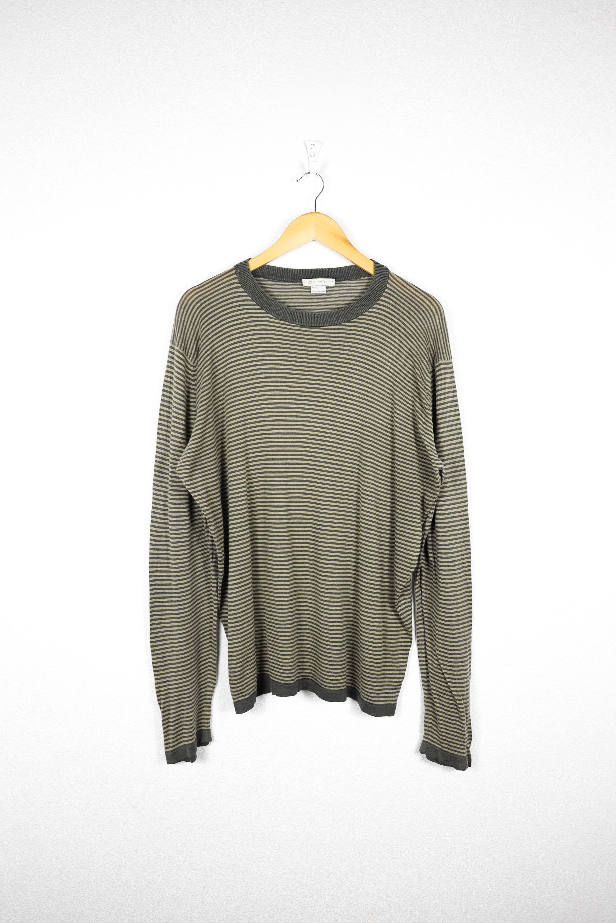 John Smedley John Smedley Marine Striped Pattern Cotton Sweater