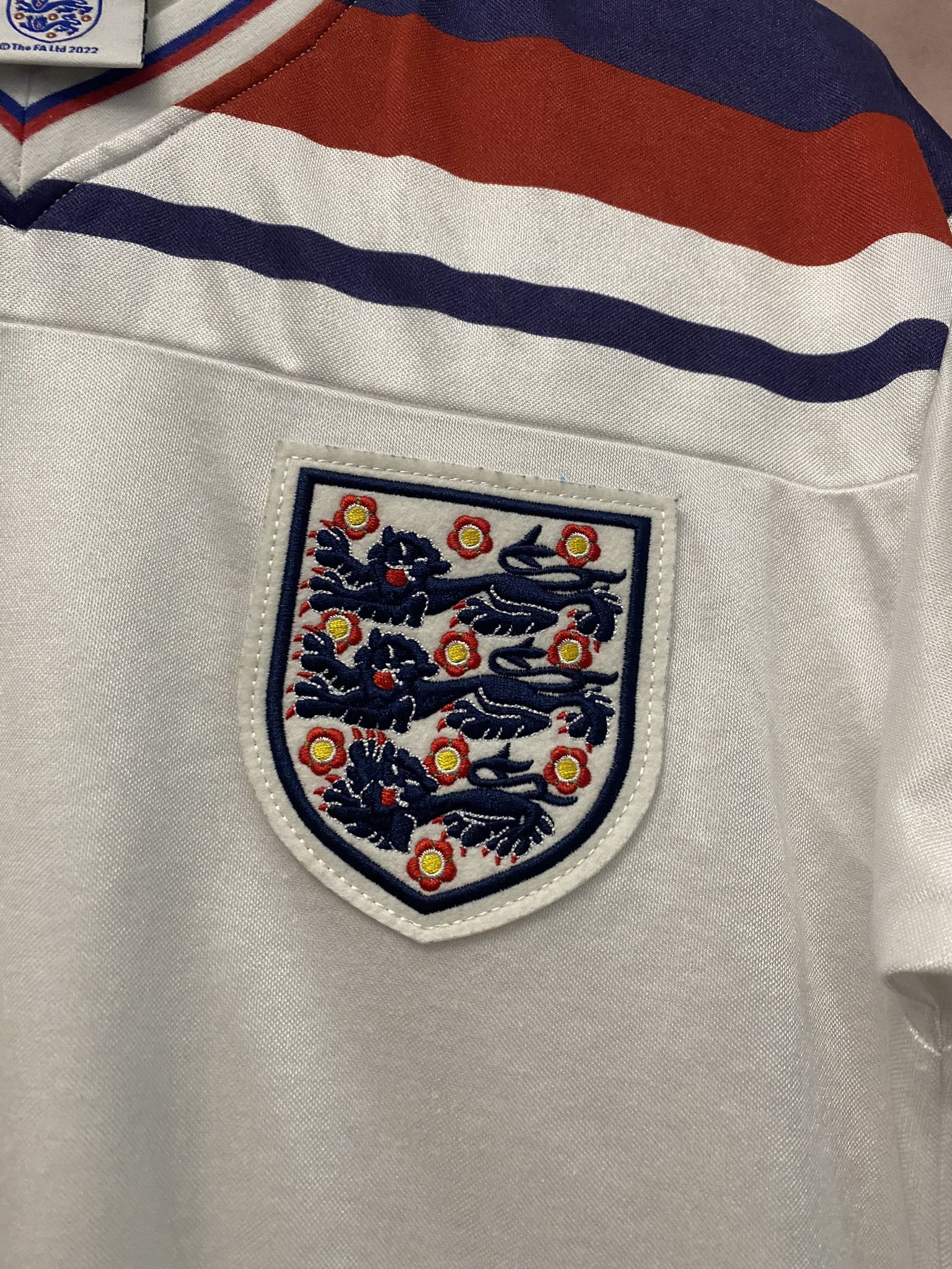 Vintage ENGLAND TEAM 1980/1983 FOOTBALL SHIRT JERSEY HOME SCORE DRAW Size US S / EU 44-46 / 1 - 2 Thumbnail