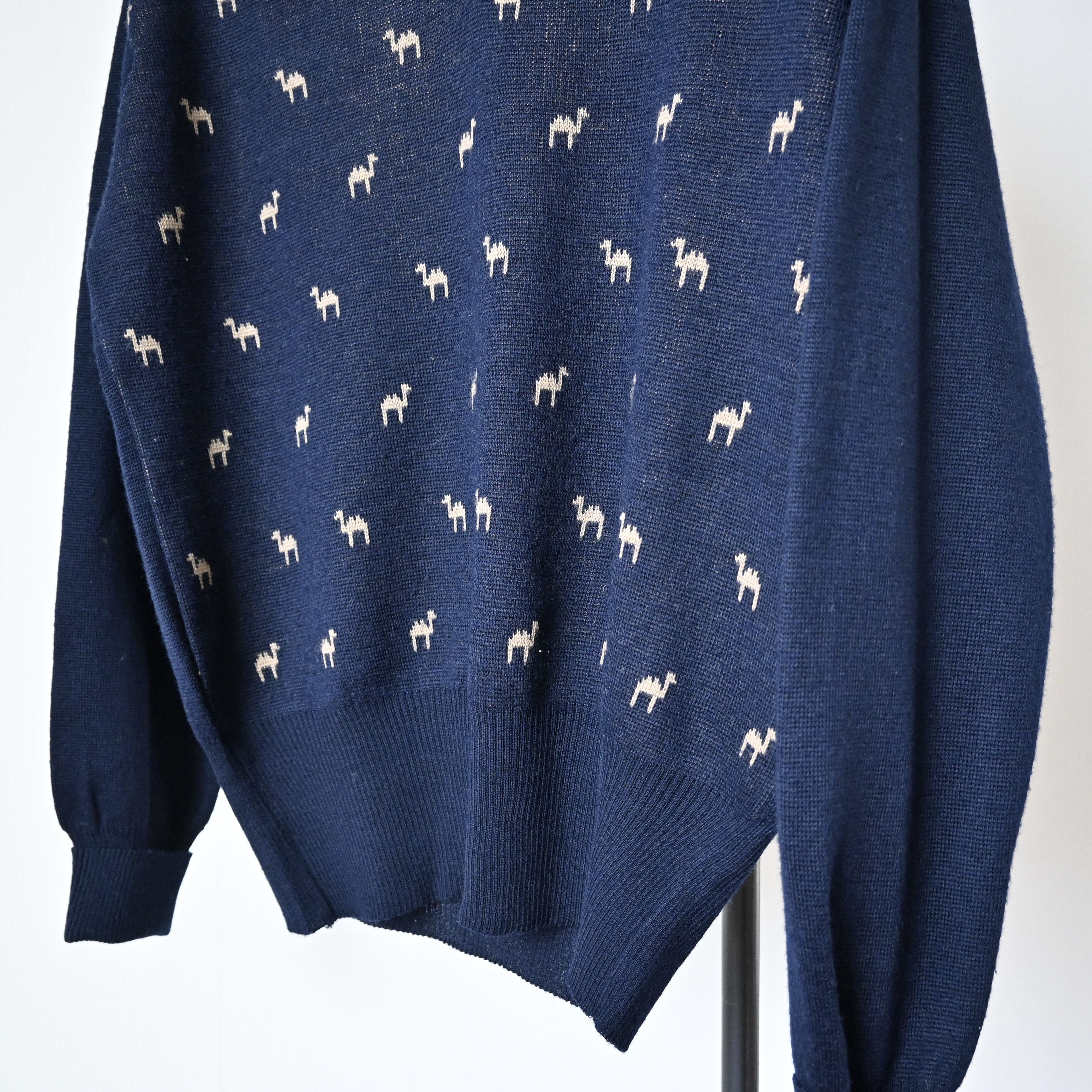 Vintage VTG 1980s Maas Bros camel jacquard sweater made in Italy Size US L / EU 52-54 / 3 - 10 Thumbnail