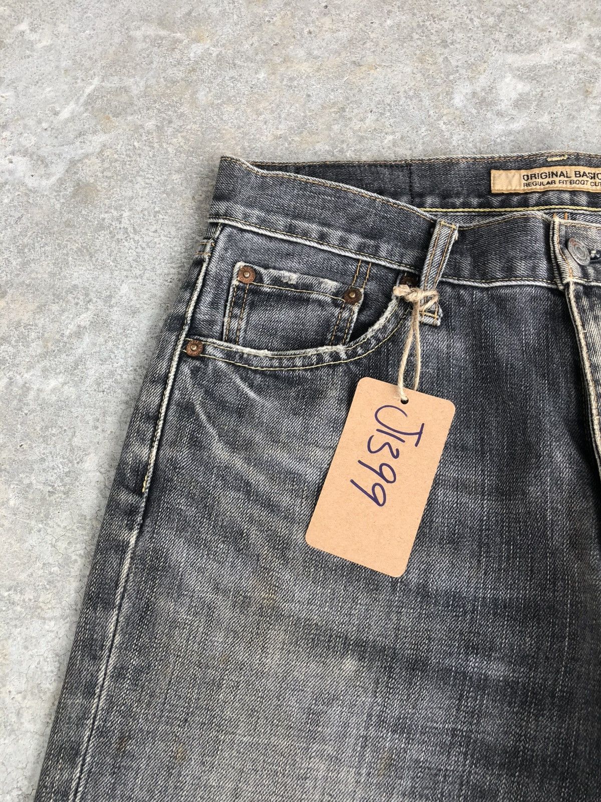 If Six Was Nine Japanese Uniqlo Flared Jeans Bootcut Distressed Denim Size US 30 / EU 46 - 14 Thumbnail
